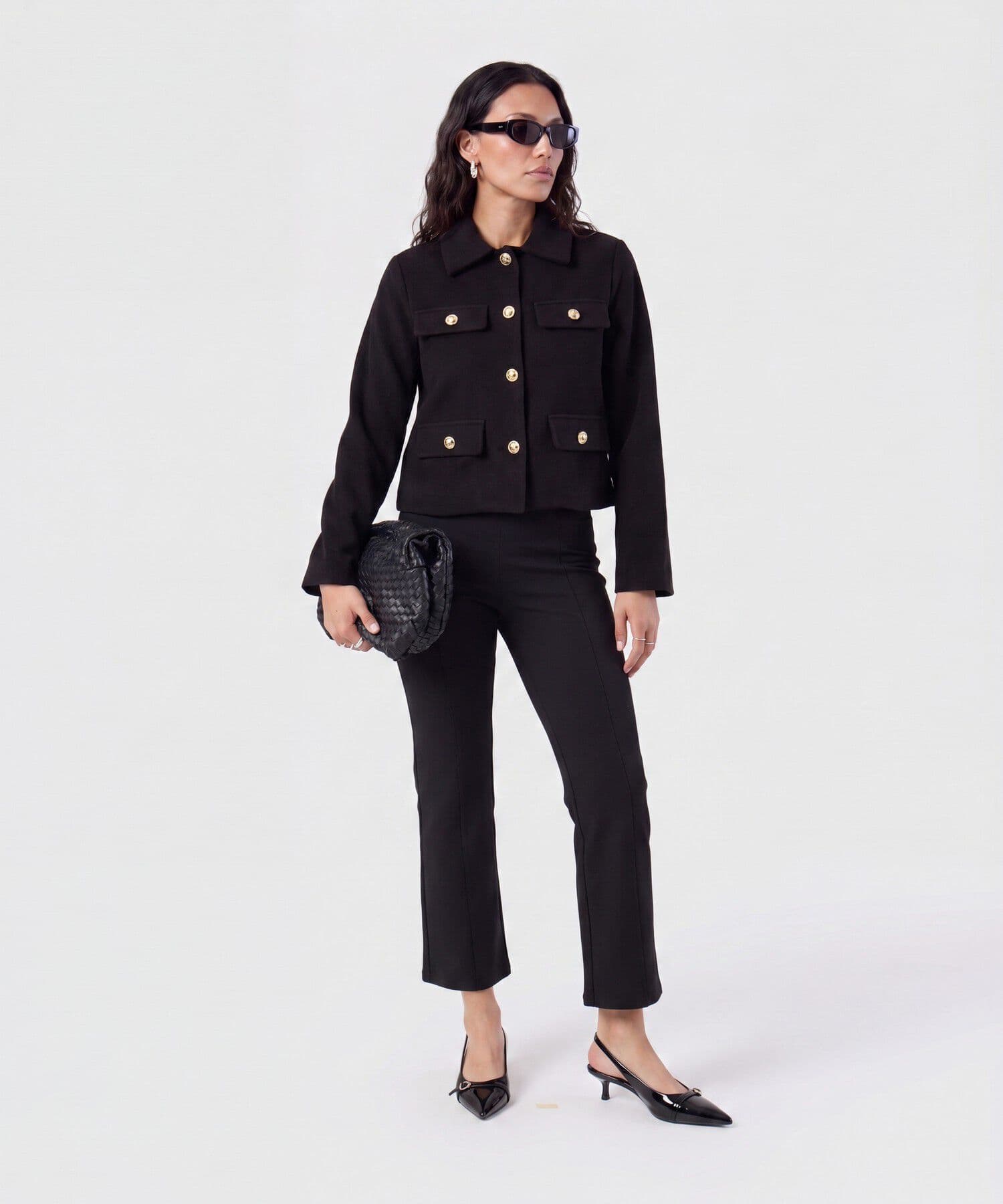 Chaqueta Niebla Texturizado negro para mujer, vista 2