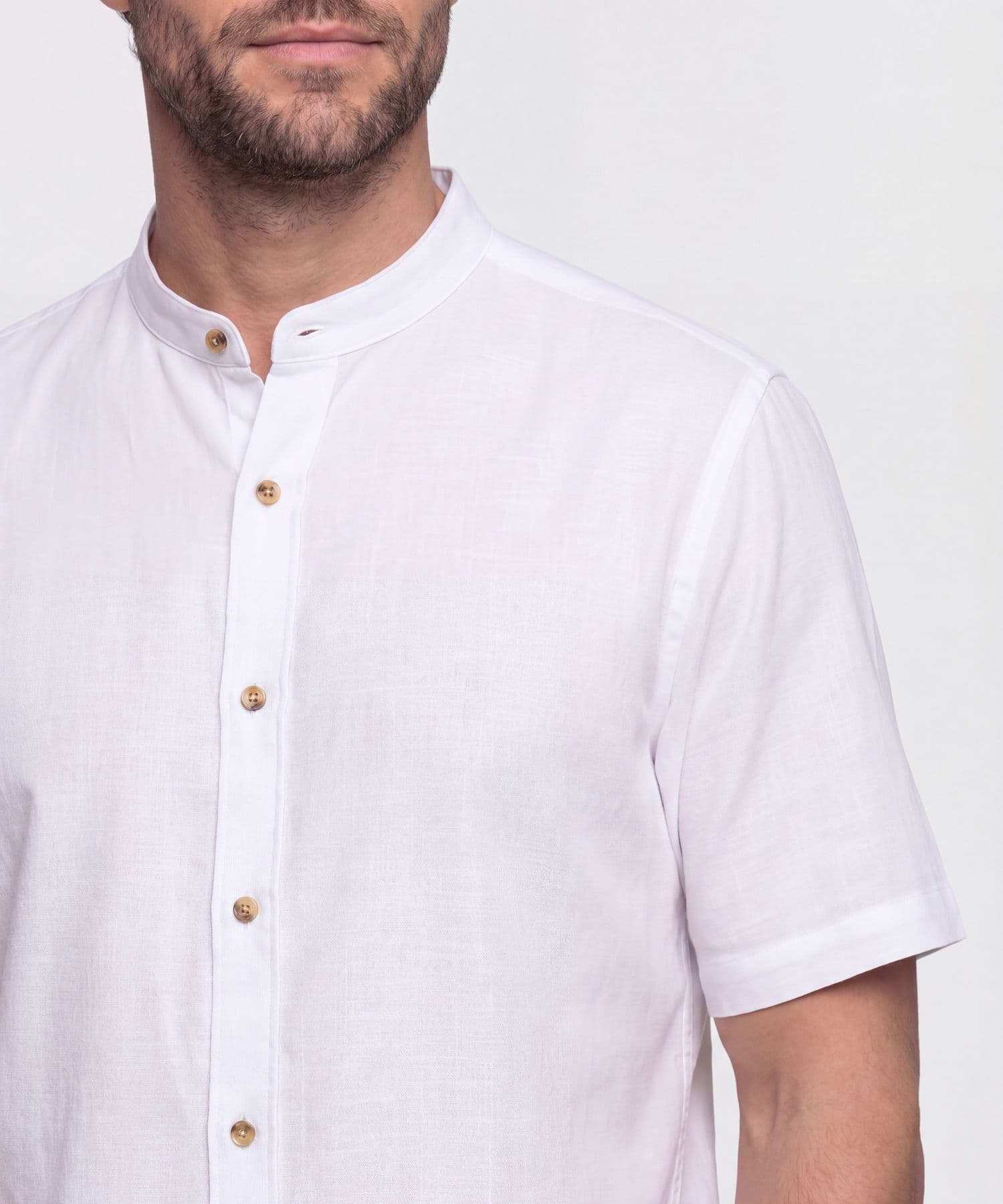 Camisa Tierra Clásico blanco para hombre, vista 3