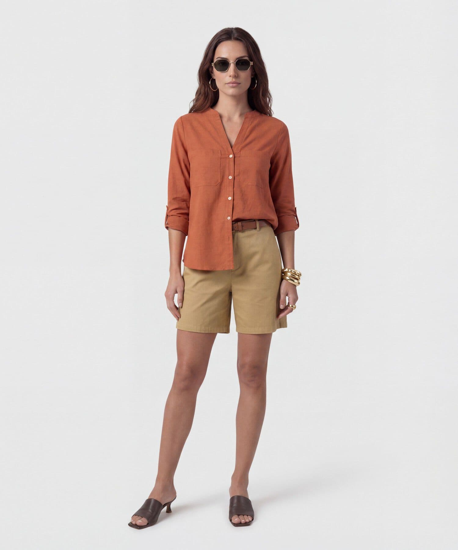 Blusa Serena Natural naranja para mujer, vista 2