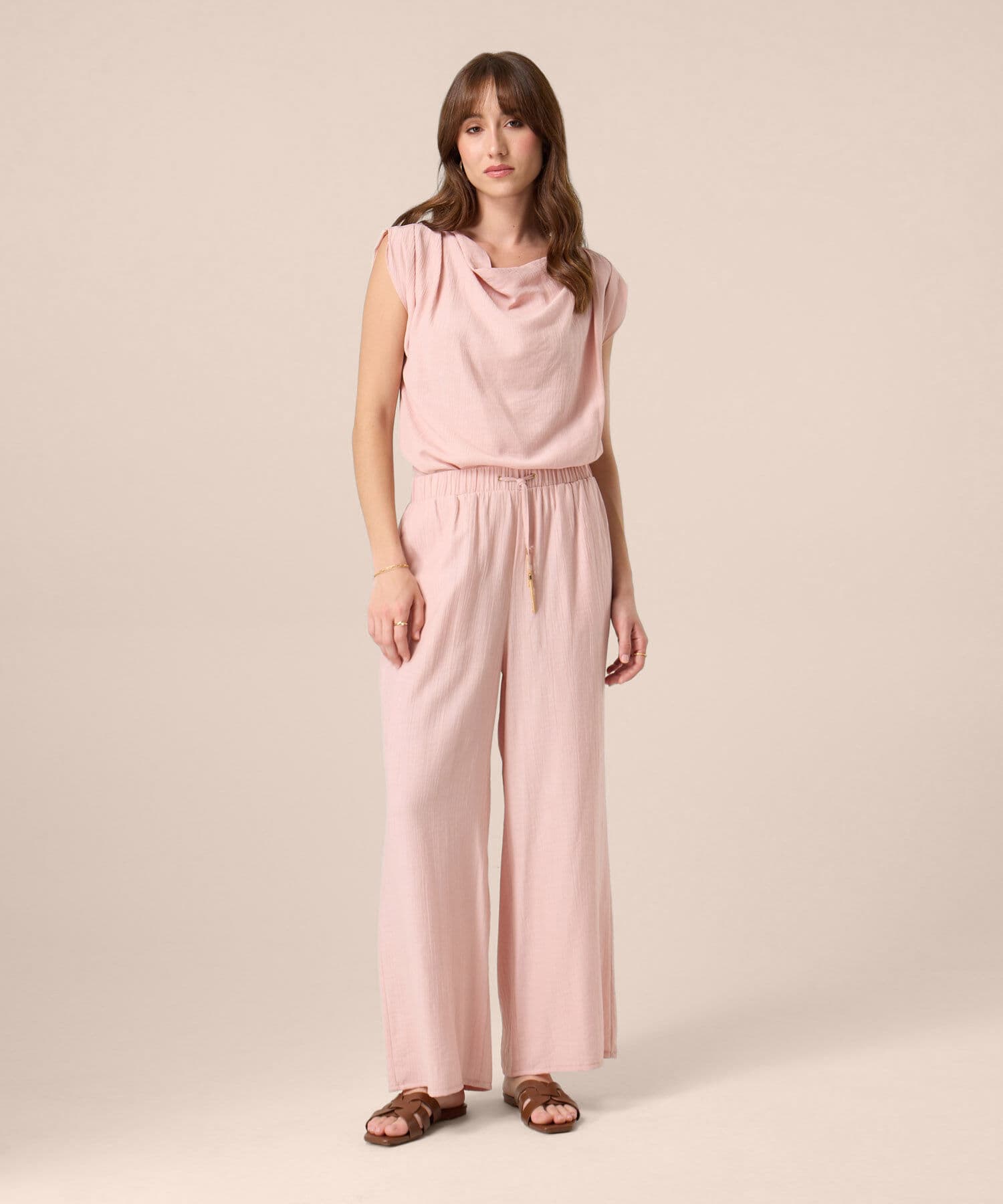 Pantalón Palma de Ciudad rosa empolvado para mujer, vista 2