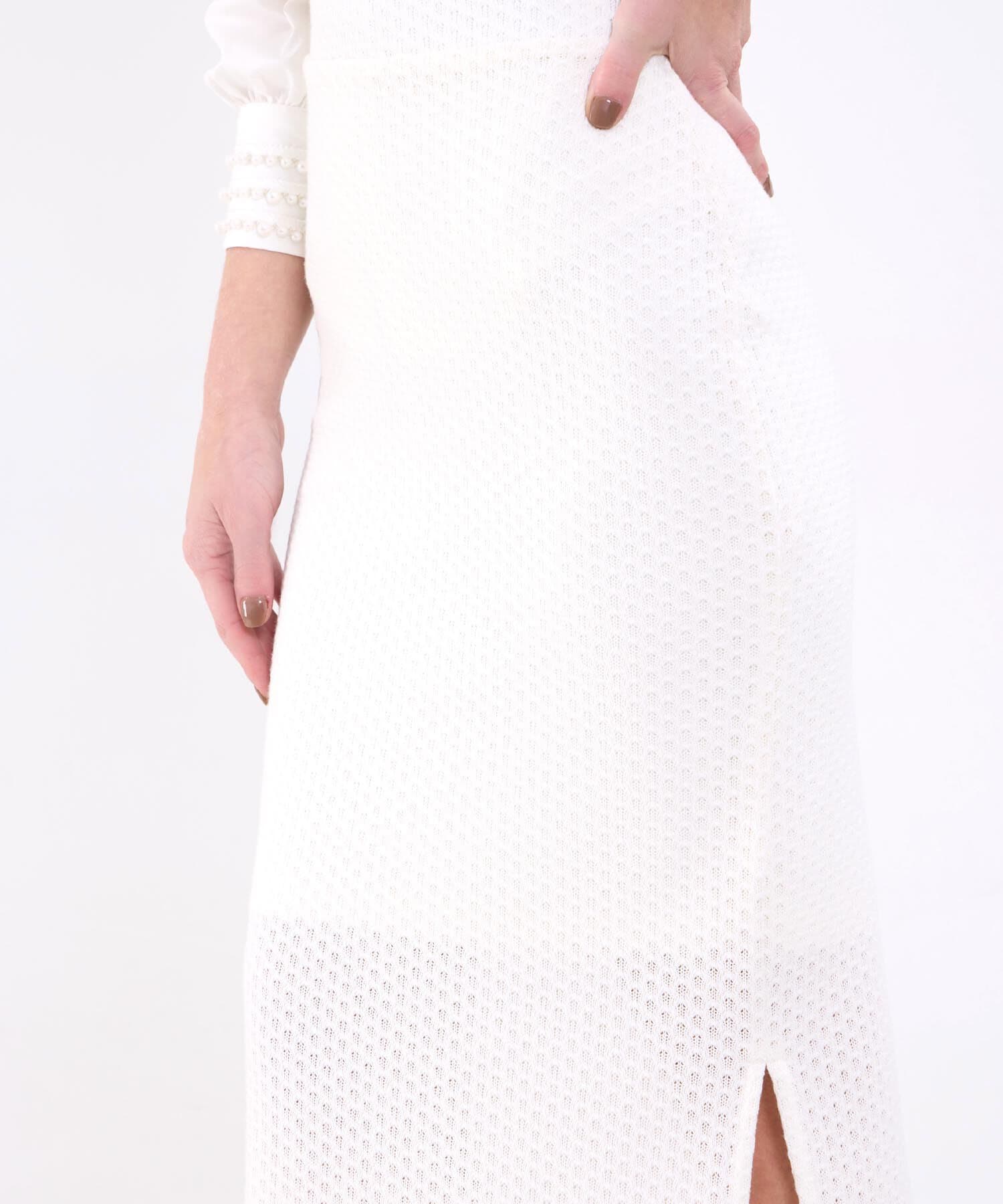 Falda Tierra Fluido blanco para mujer, vista 3