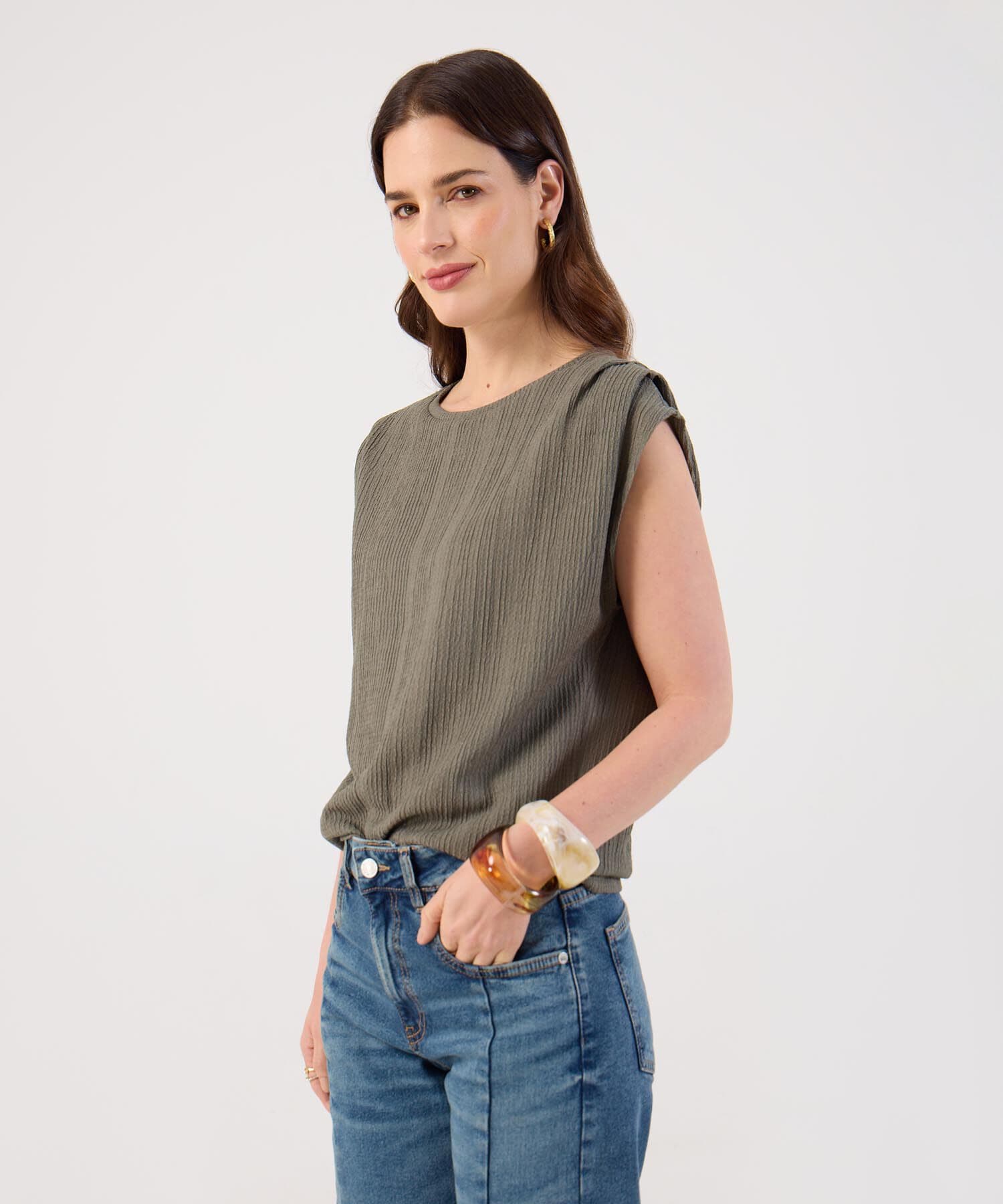 Camiseta Selva Ligero verde oliva para mujer, vista principal