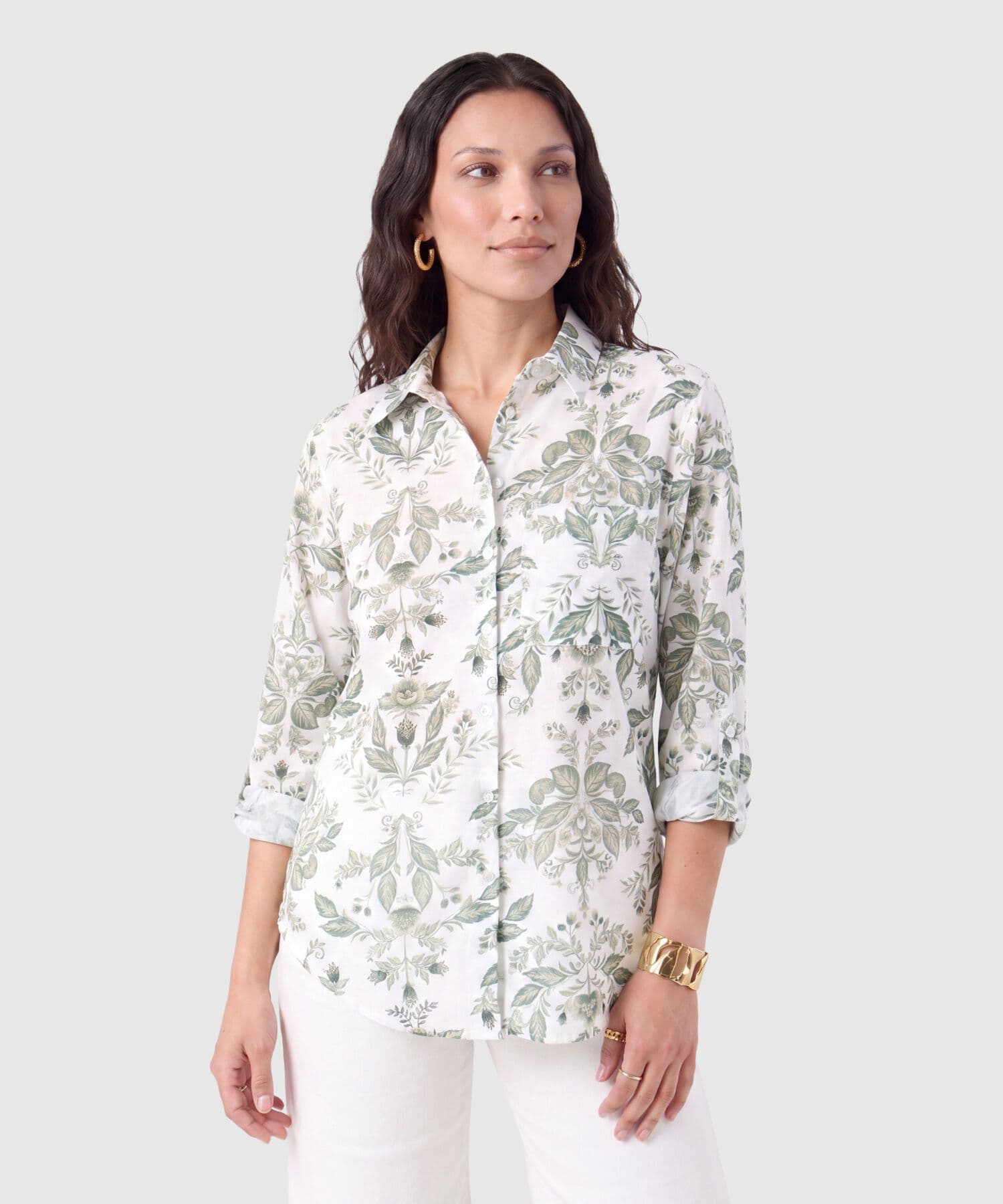Camisa Orquídea Contemporáneo blanco para mujer, vista principal