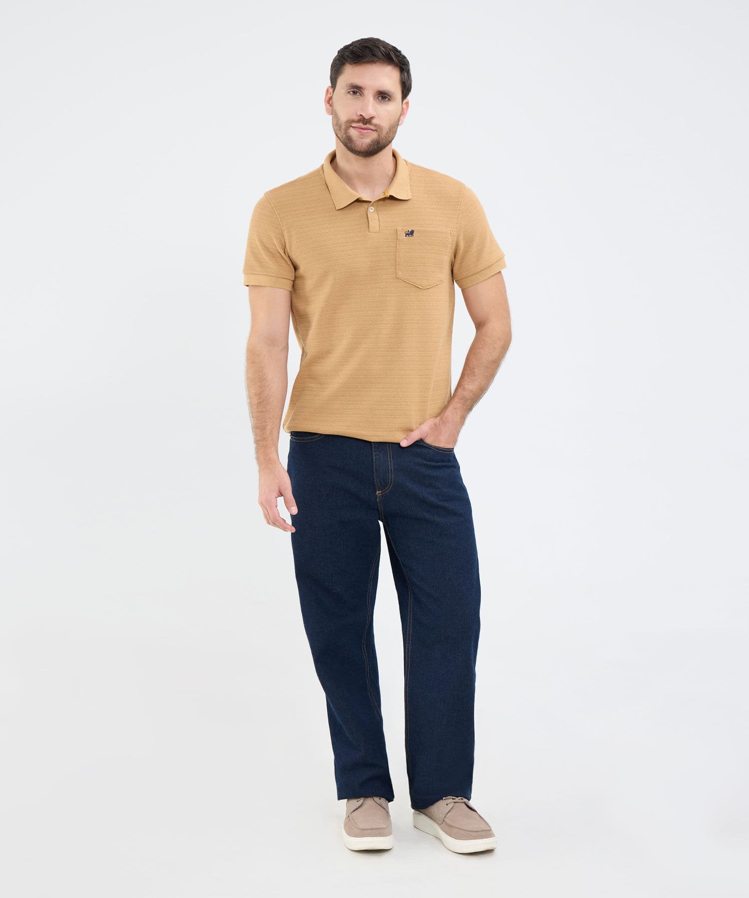 Polo Marea Minimalista arena para hombre, vista 2