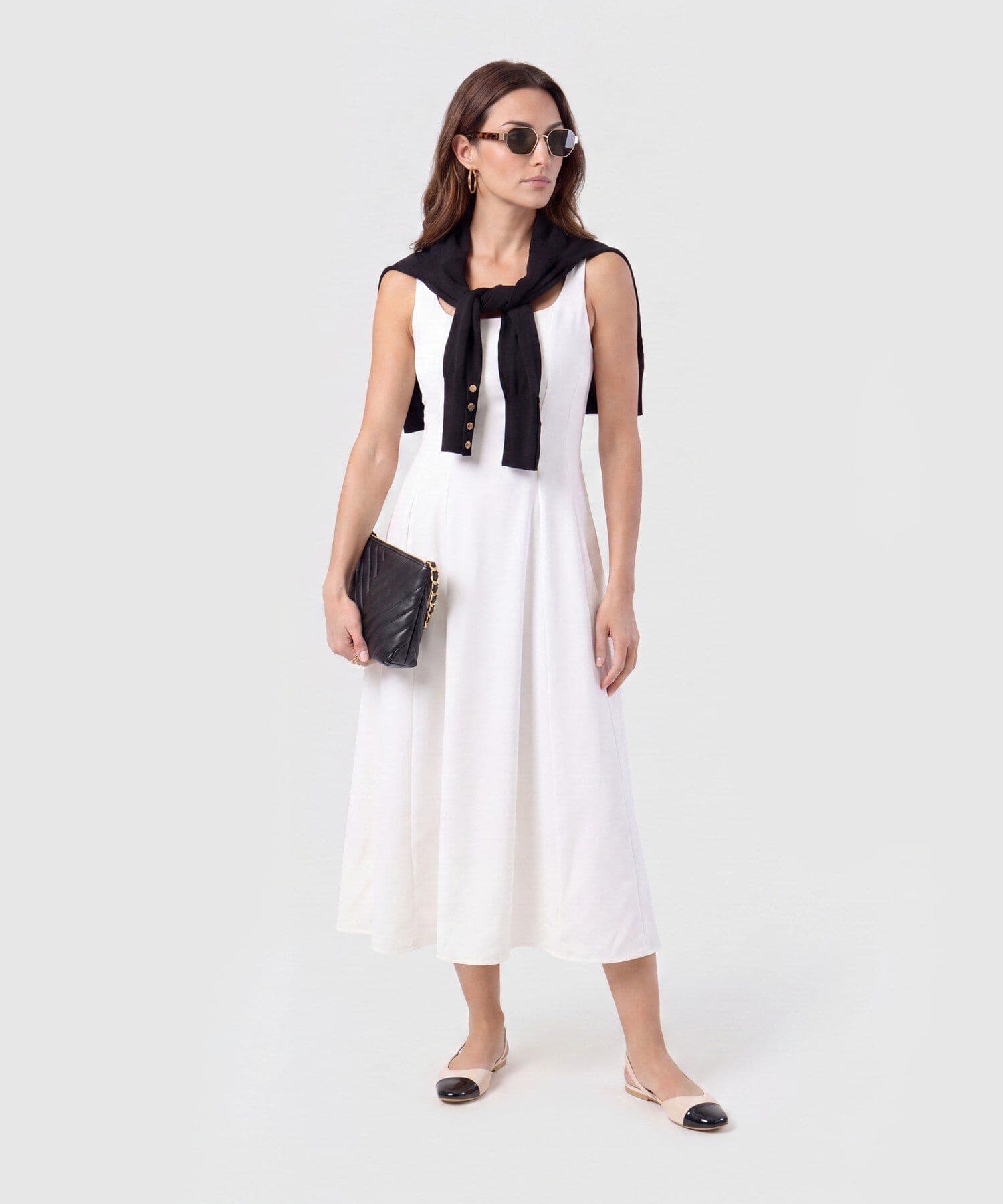 Vestido Emilia Texturizado blanco para mujer, vista principal
