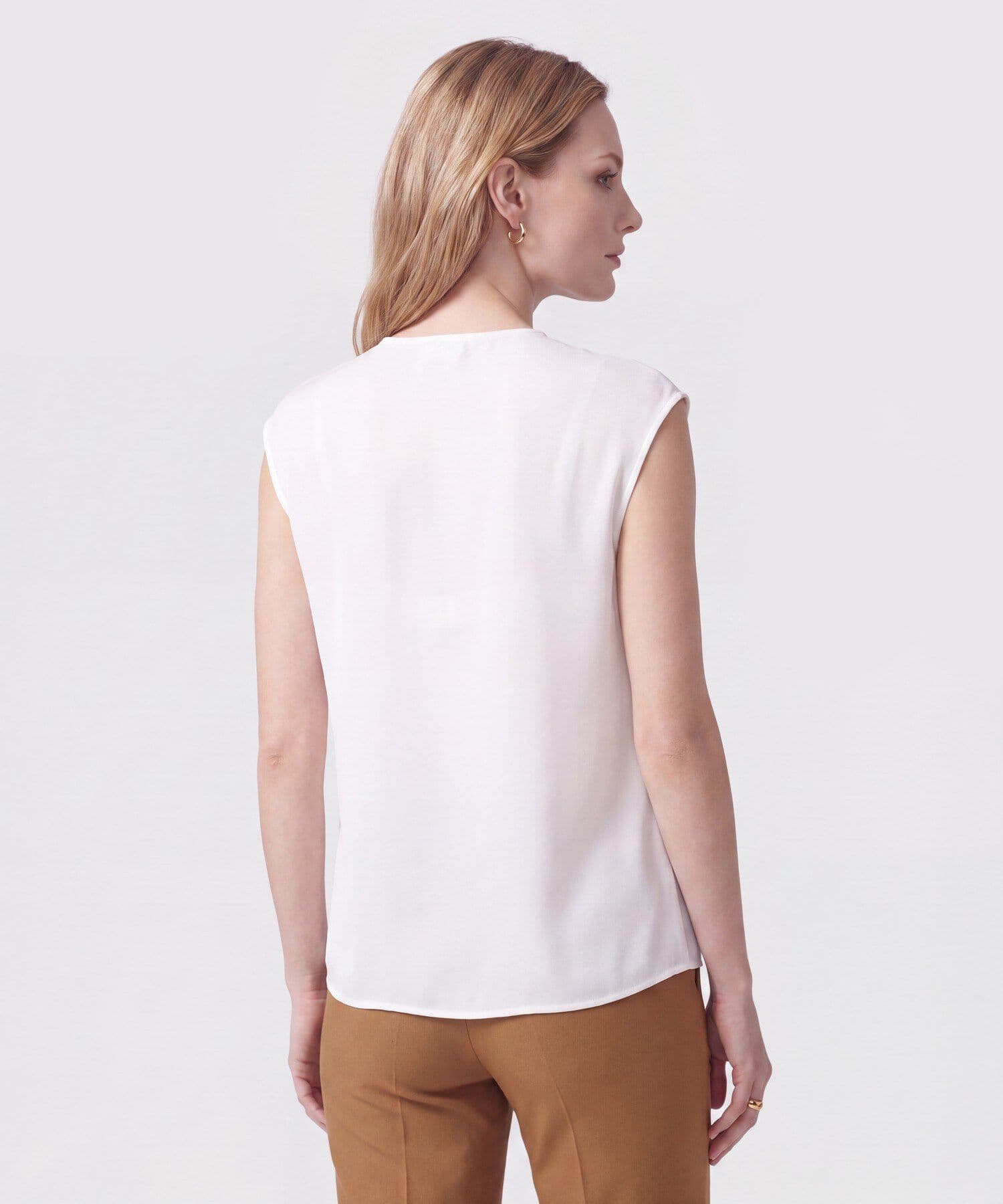 Blusa Valle Edición Lino blanco para mujer, vista 4