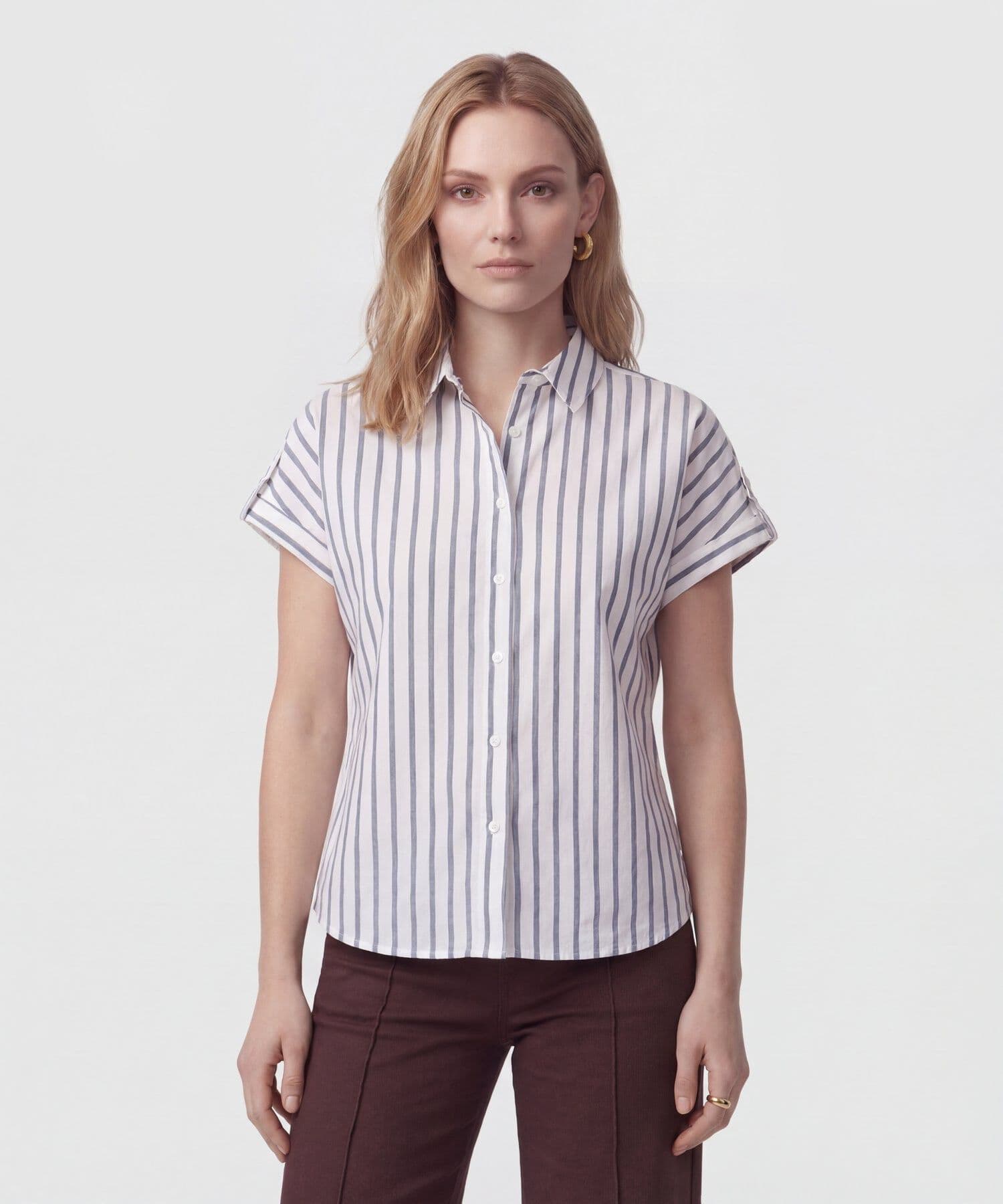 Camisa Salina Esencial azul marino para mujer, vista principal