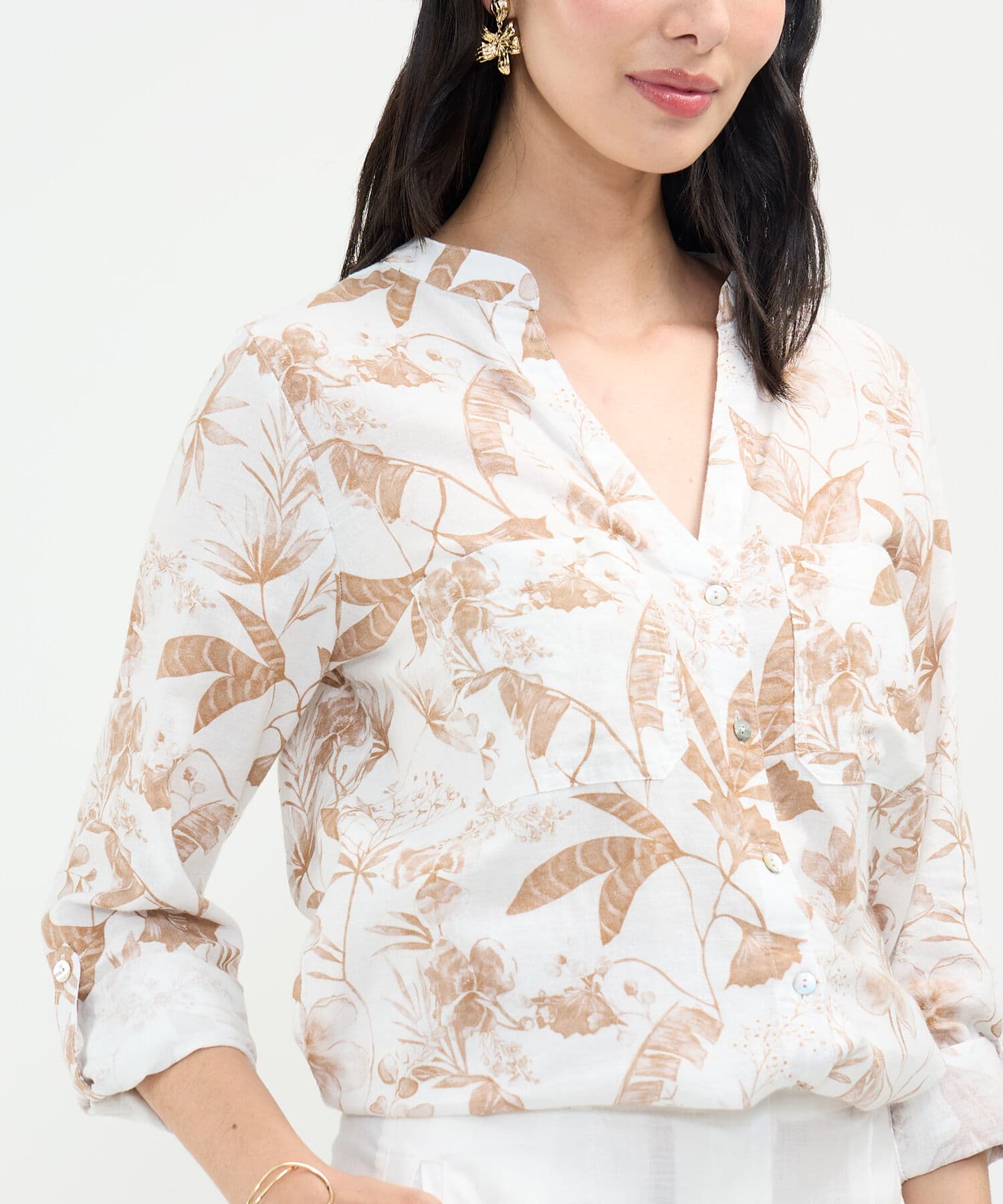 Blusa Solana Clásico café para mujer, vista 3