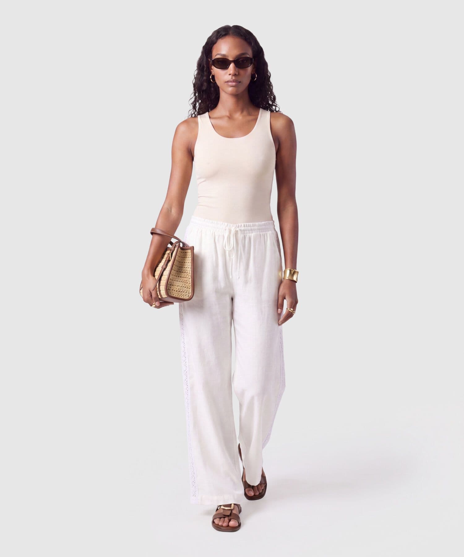 Pantalón Elisa de Noche blanco para mujer, vista 2