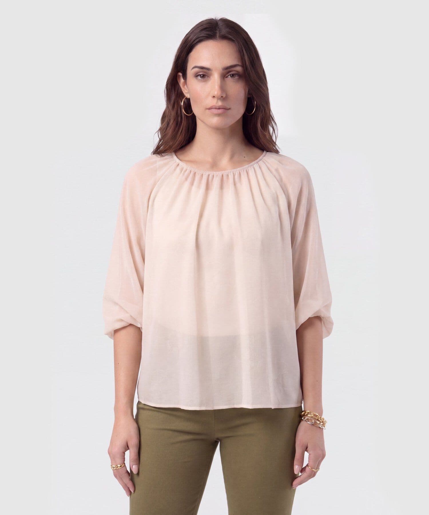Blusa Elisa Natural arena para mujer, vista principal