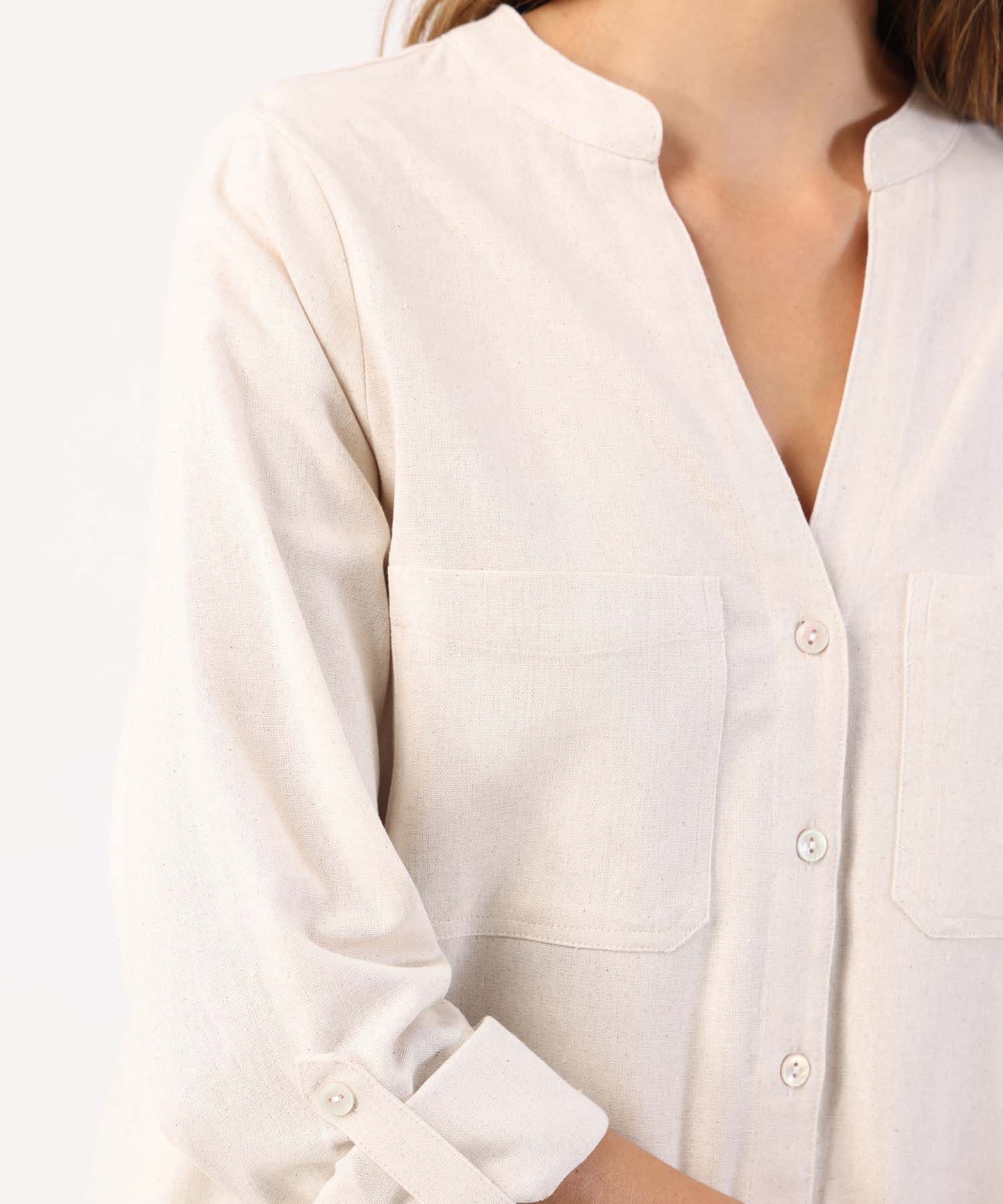 Blusa Sierra Sastre arena para mujer, vista 3