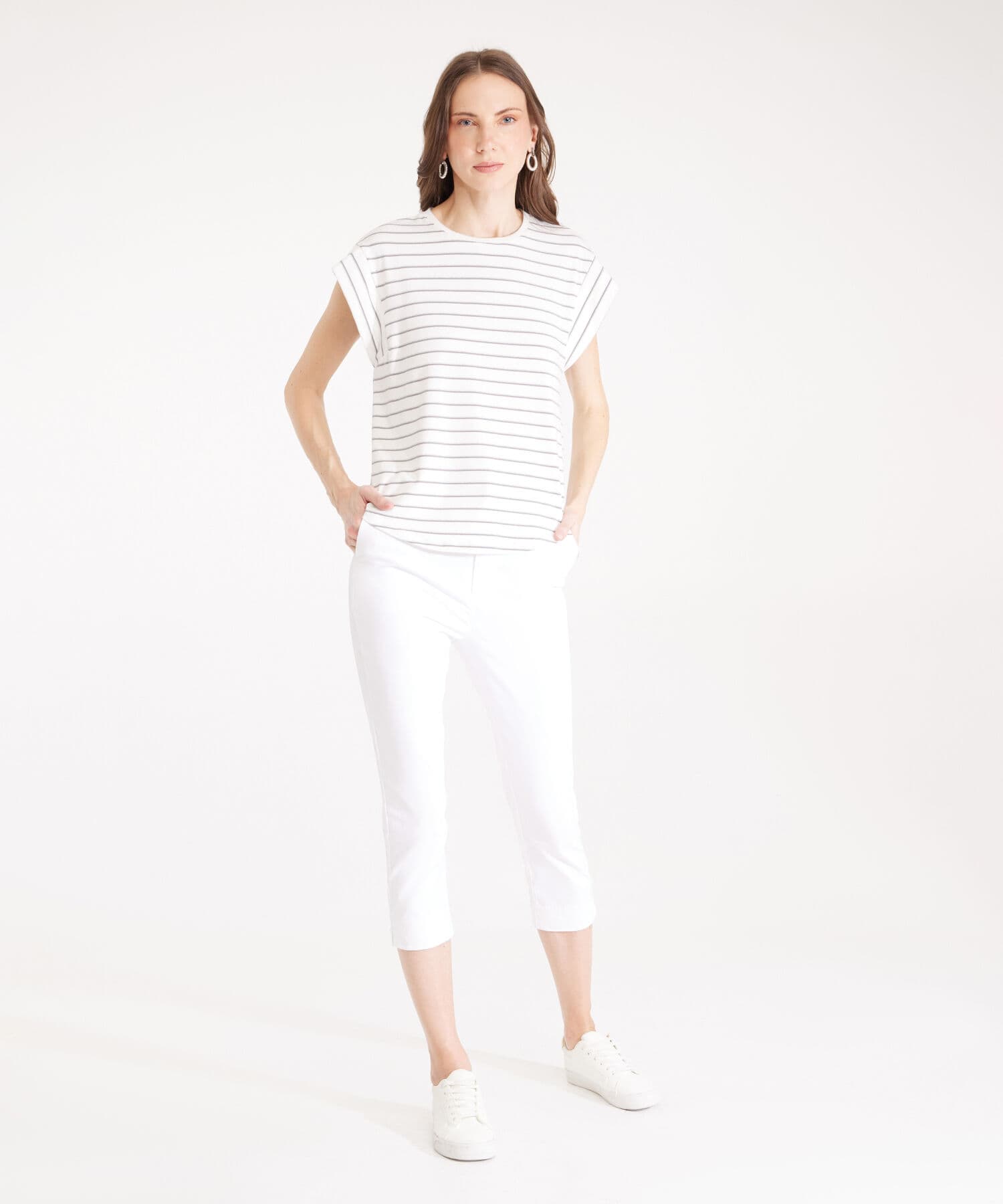 Pantalón Valentina Texturizado blanco para mujer, vista 2