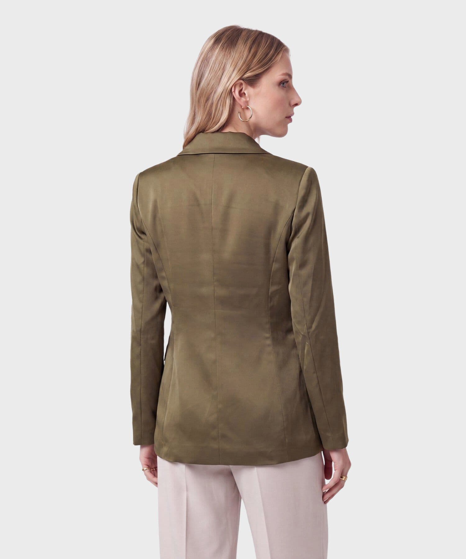 Chaqueta Marea Relajado verde oliva para mujer, vista 4