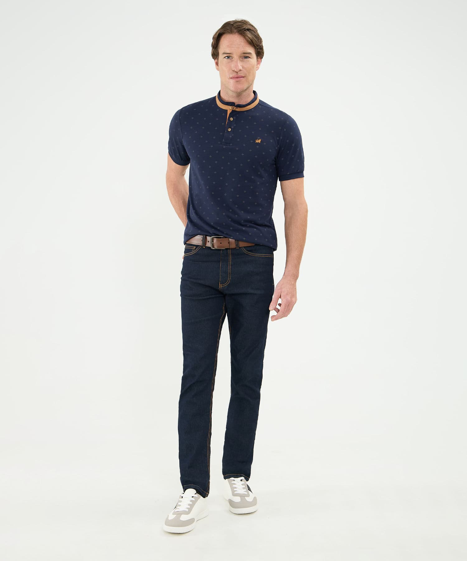 Polo Valle Edición Lino azul marino para hombre, vista 2