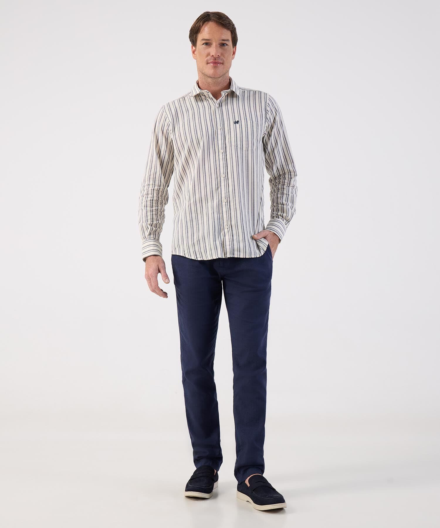 Camisa Coral de Noche azul marino para hombre, vista 2