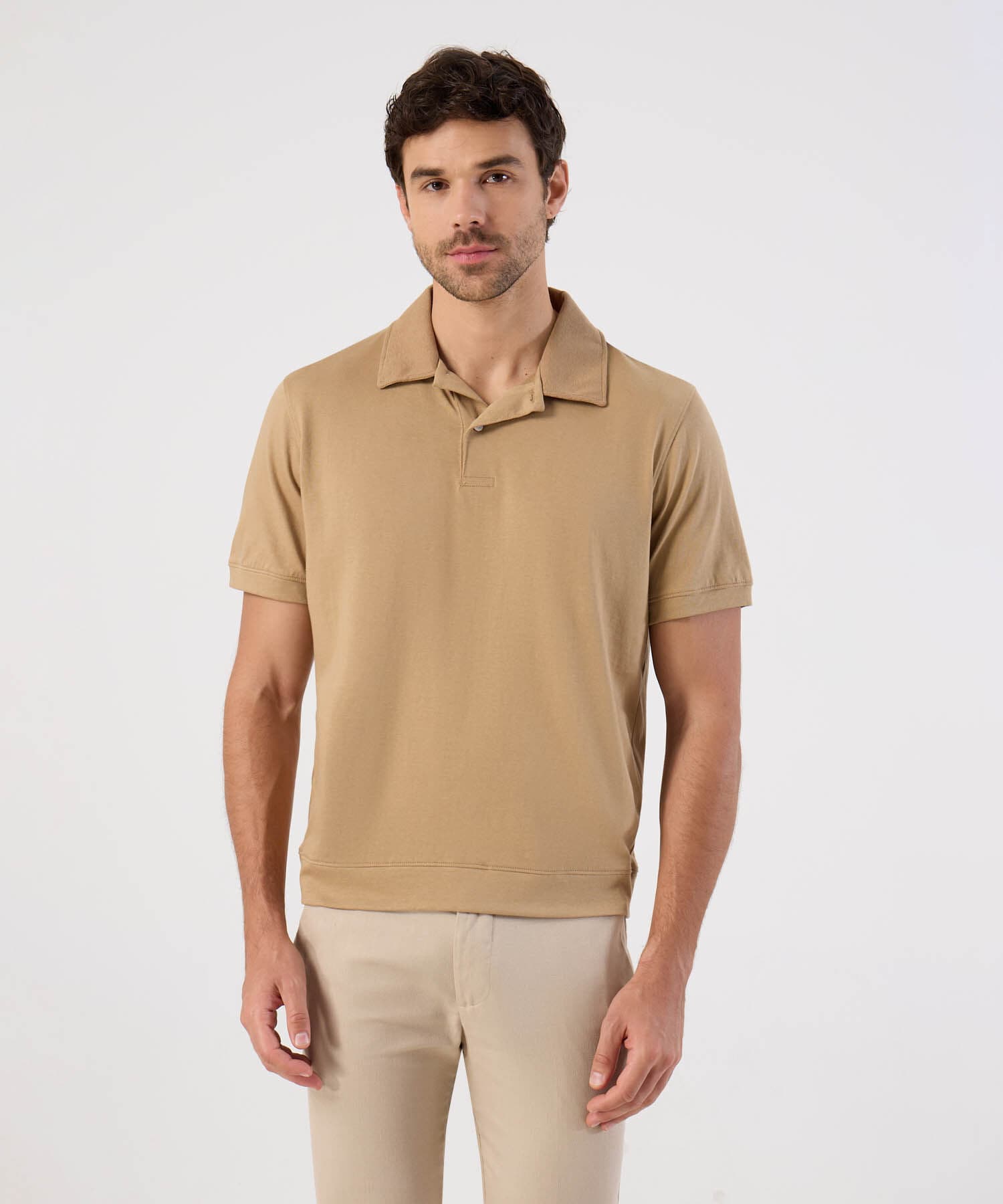 Polo Laguna Edición Lino café para hombre, vista principal