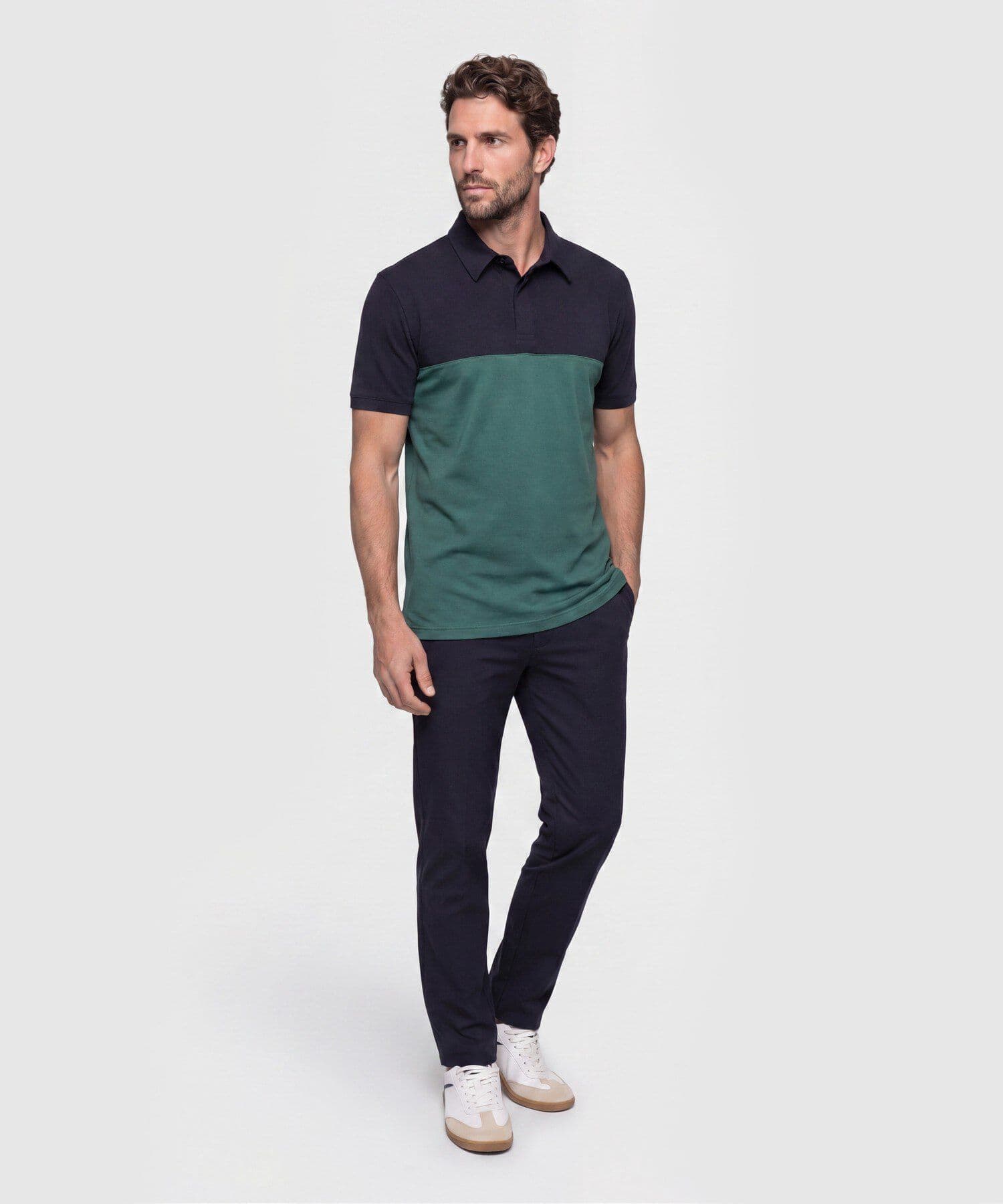 Polo Tierra Edición Lino azul marino para hombre, vista 2