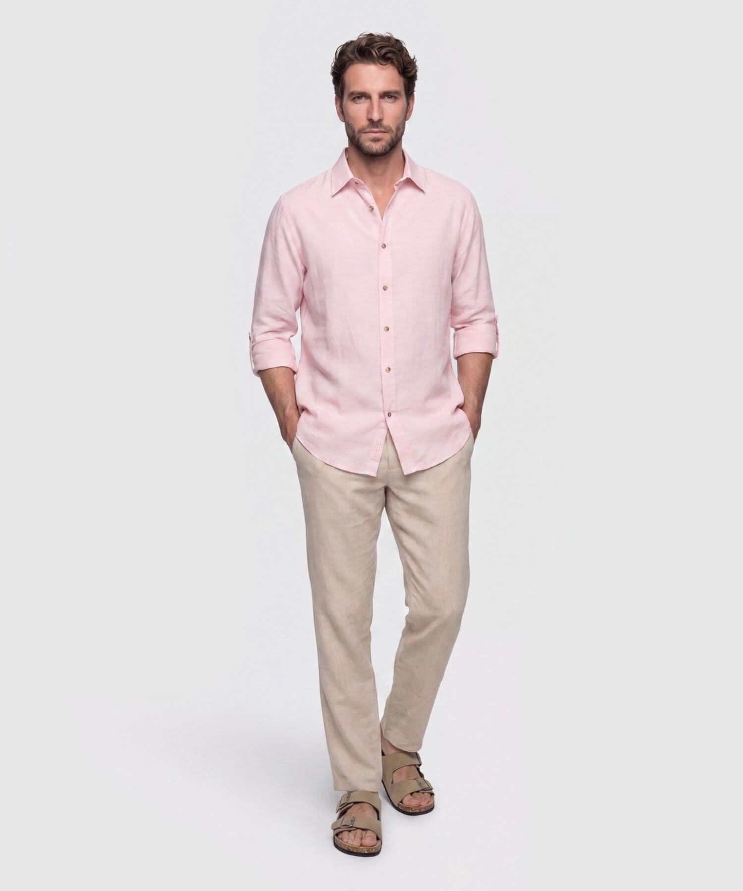 Camisa Niebla Ligero rosa empolvado para hombre, vista 2