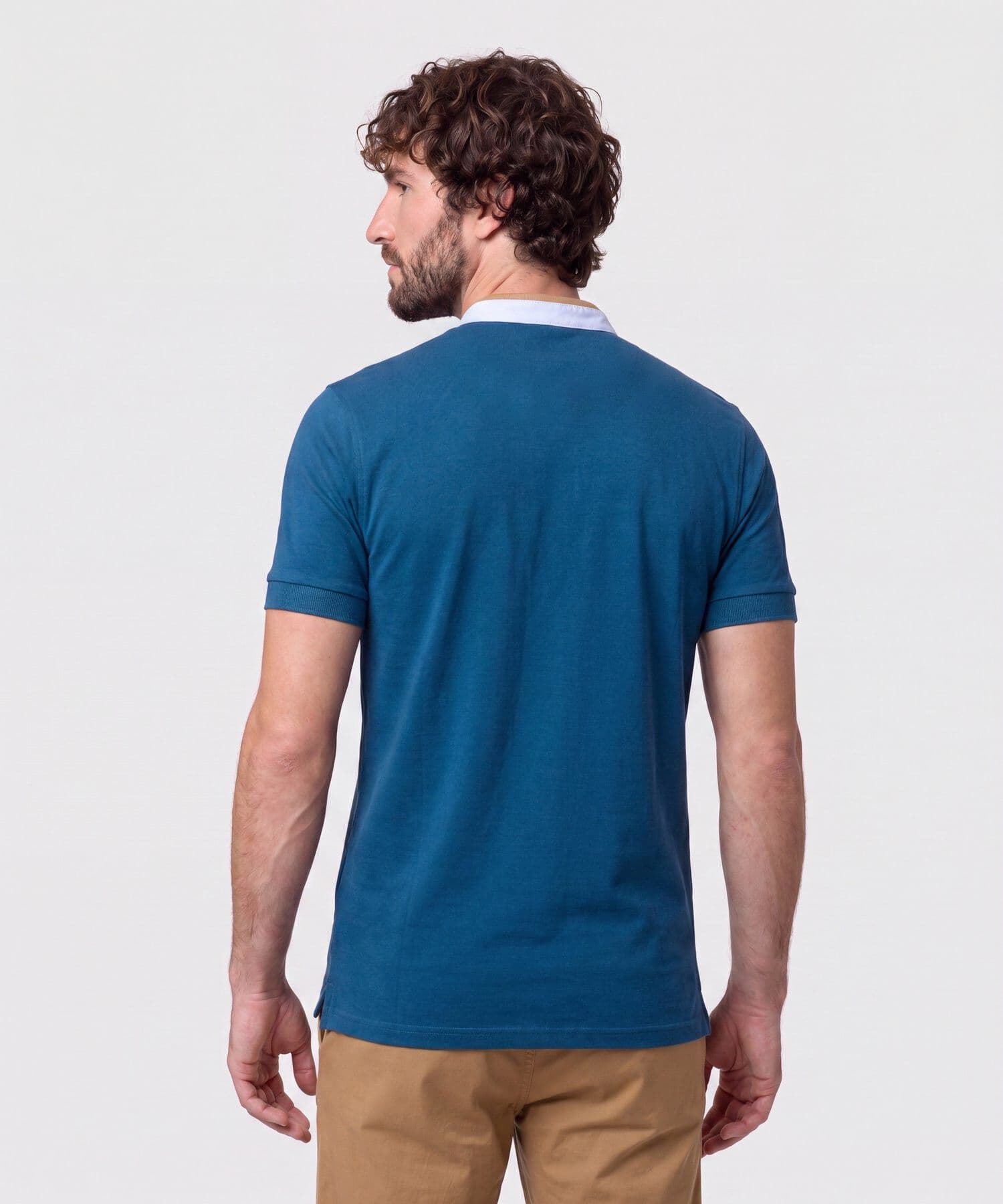 Polo Horizonte Esencial azul marino para hombre, vista 4