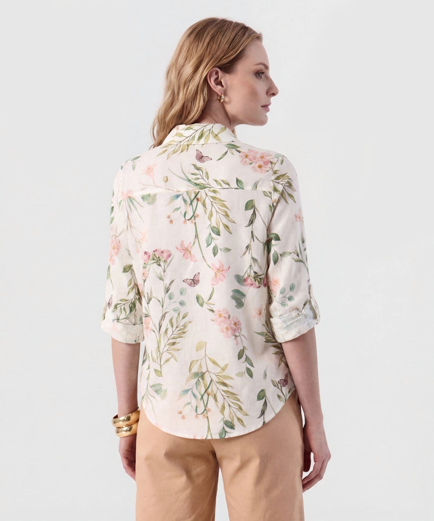Camisa Marea Minimalista rosa empolvado para mujer, vista 4