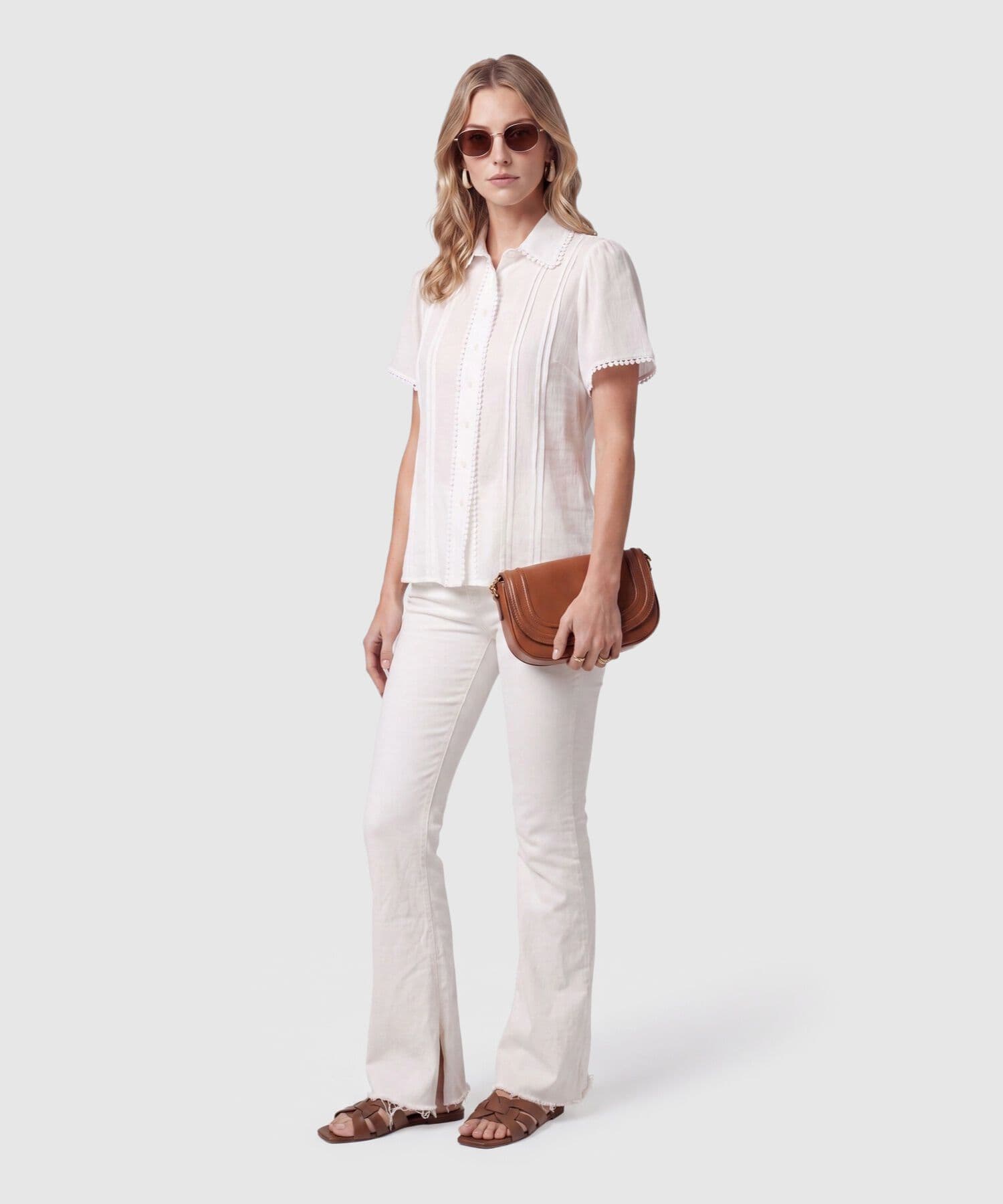Camisa Emilia Relajado blanco para mujer, vista 2
