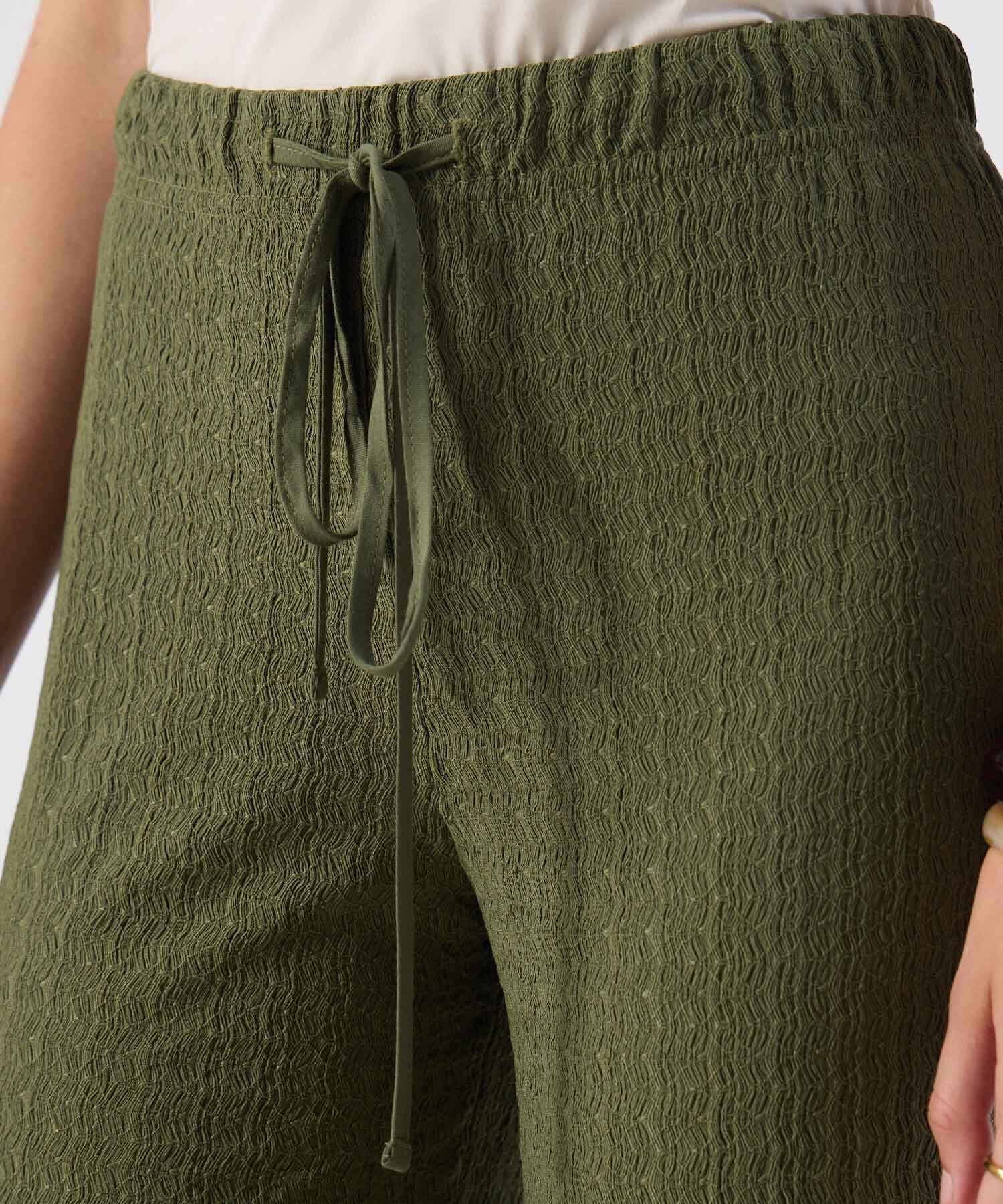 Pantalón Bahía Fluido verde oliva para mujer, vista 3
