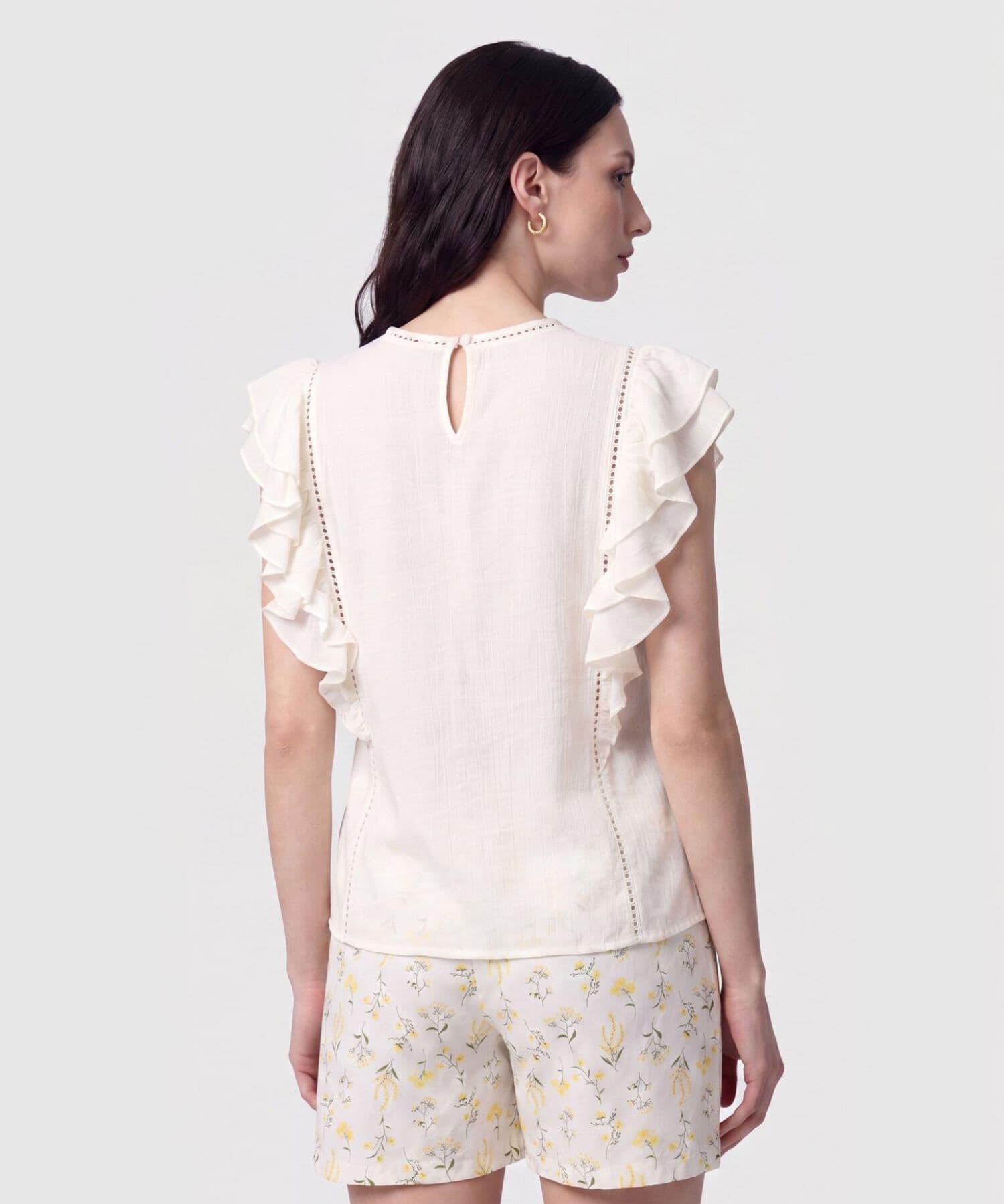 Blusa Guayacán Texturizado azul cielo para mujer, vista 4