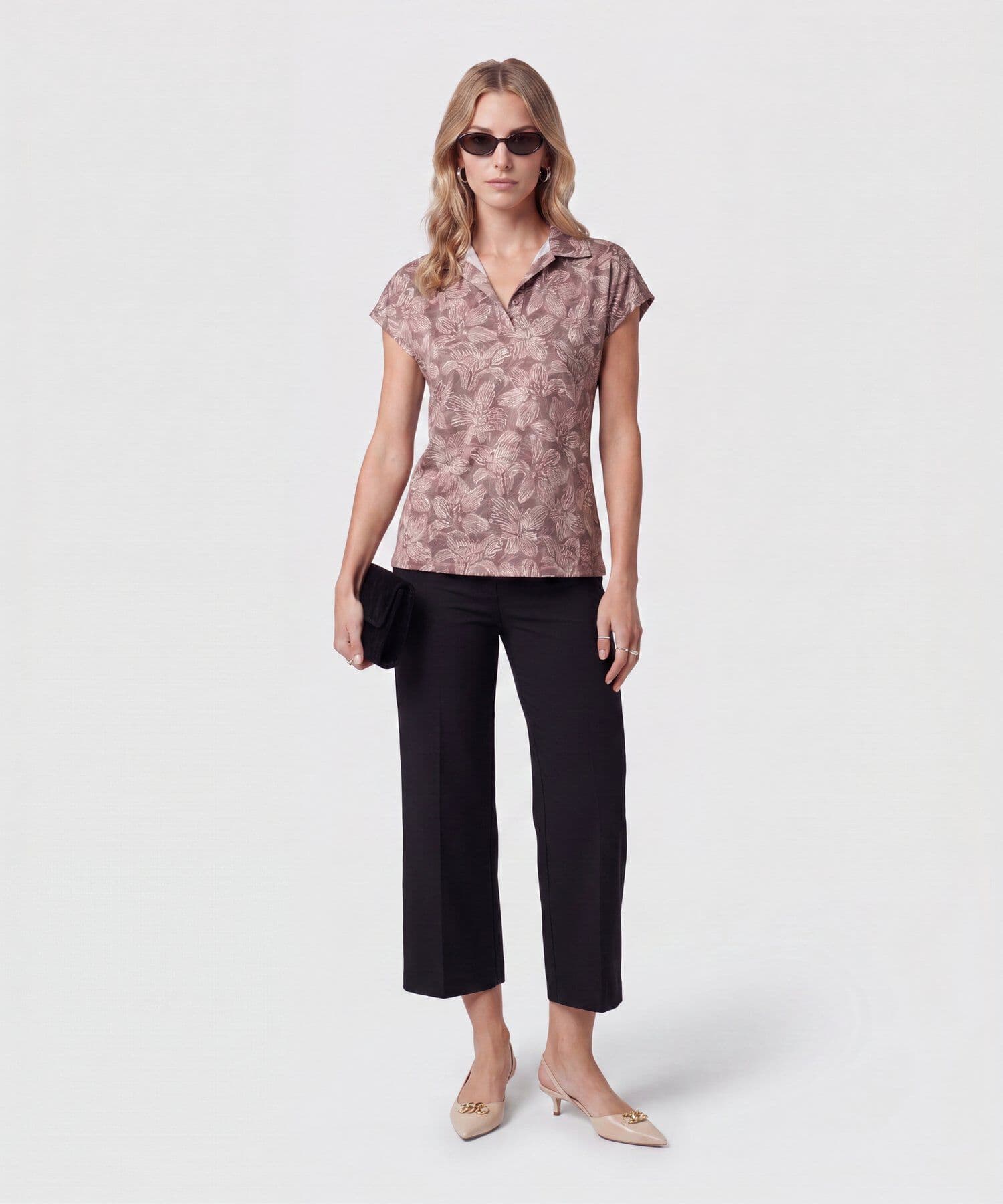Blusa Orquídea de Viaje café para mujer, vista 2