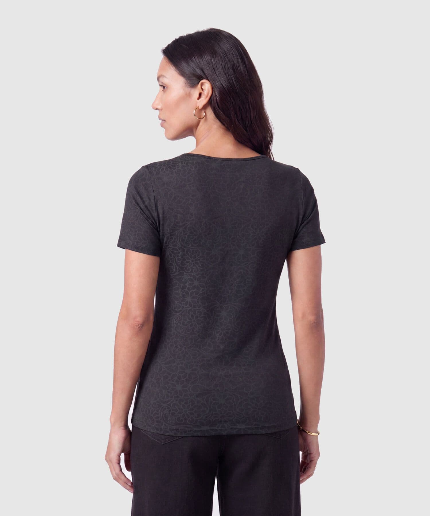 Camiseta Amalia Texturizado negro para mujer, vista 4