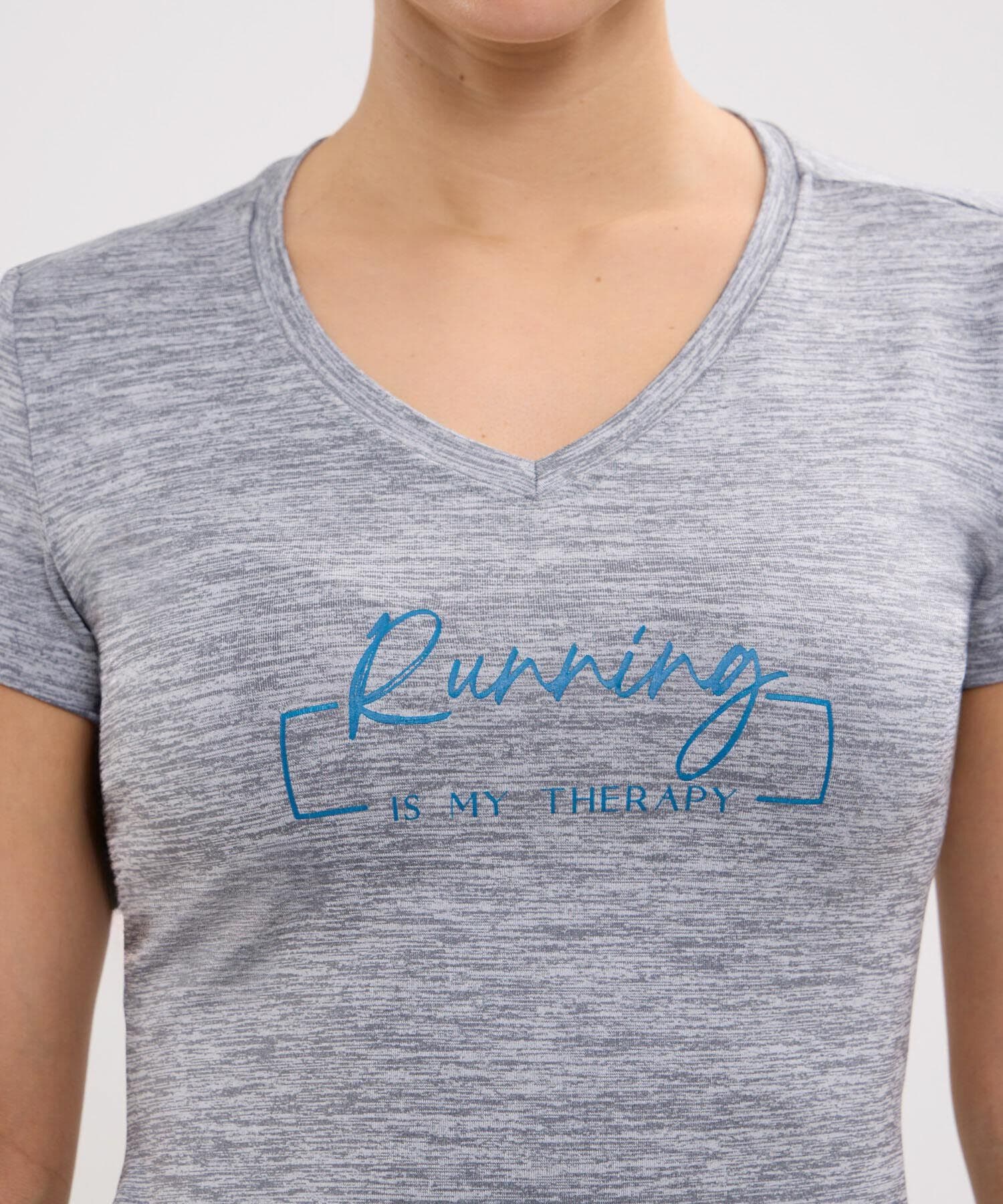 Camiseta Flora Texturizado gris humo para mujer, vista 3