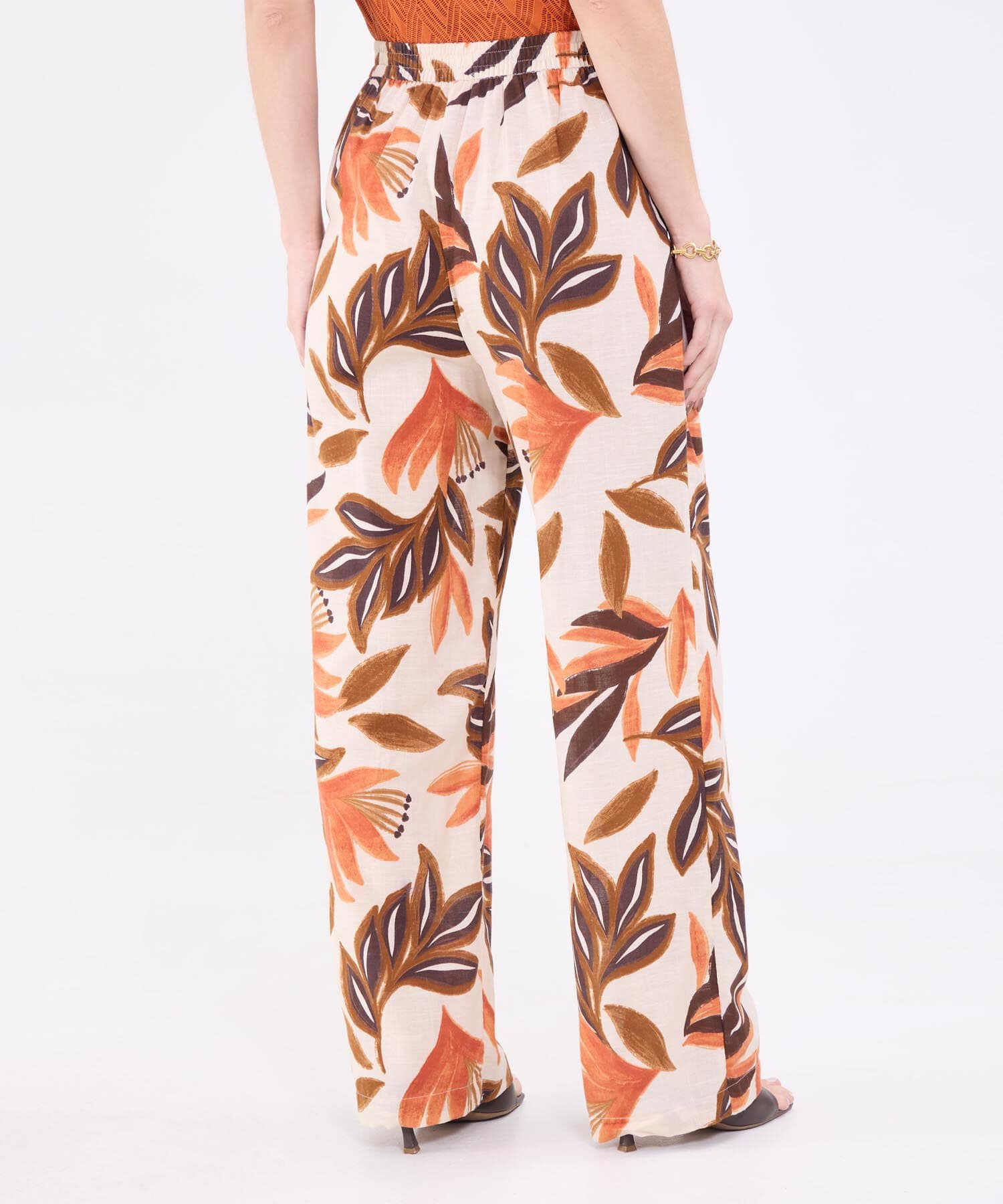 Pantalón Andina Texturizado naranja para mujer, vista 4