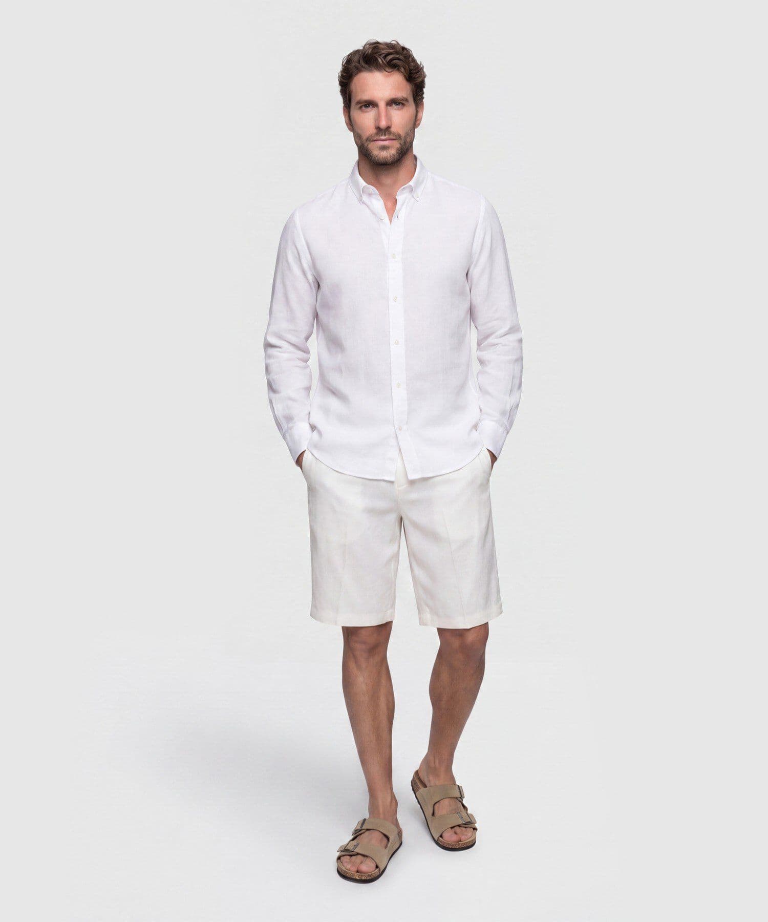 Bermuda Litoral Esencial blanco para hombre, vista 2