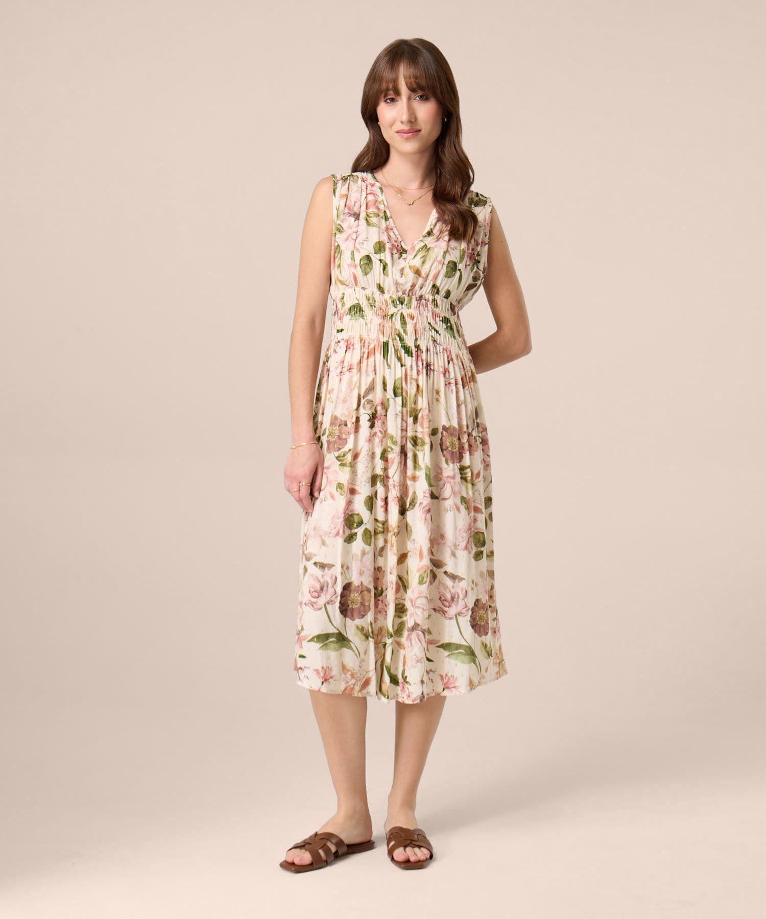 Vestido Flora de Día arena para mujer, vista principal