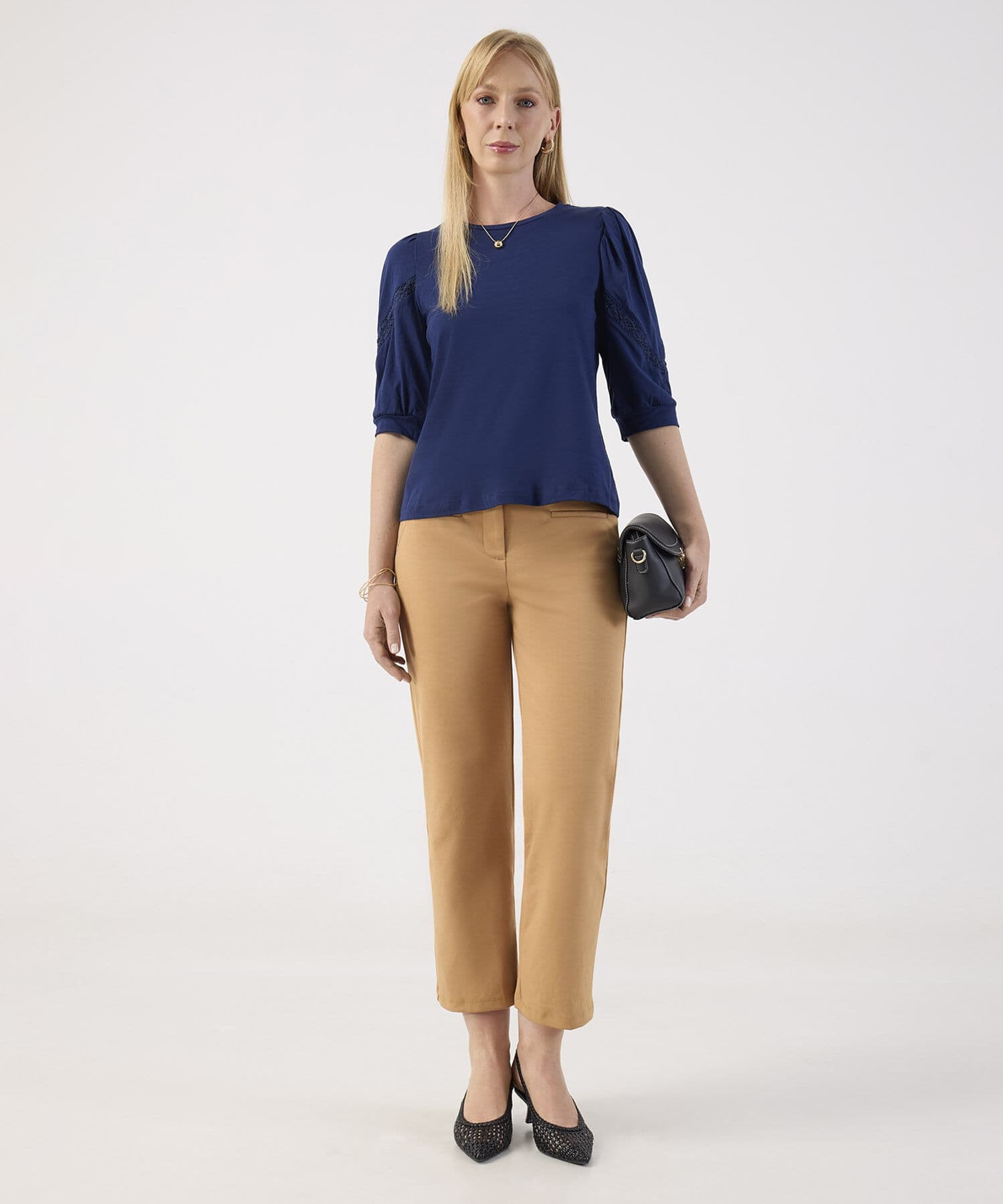 Blusa Isadora Ligero azul marino para mujer, vista 2