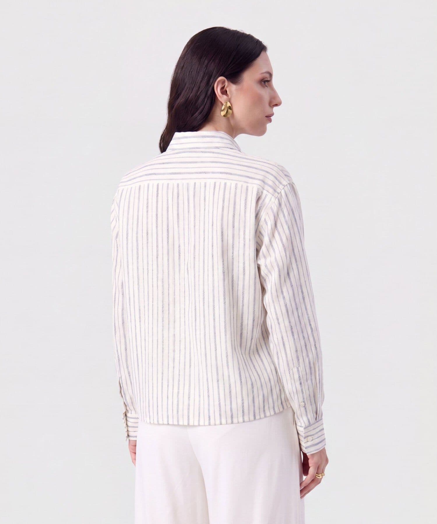 Camisa Candelaria Texturizado azul marino para mujer, vista 4