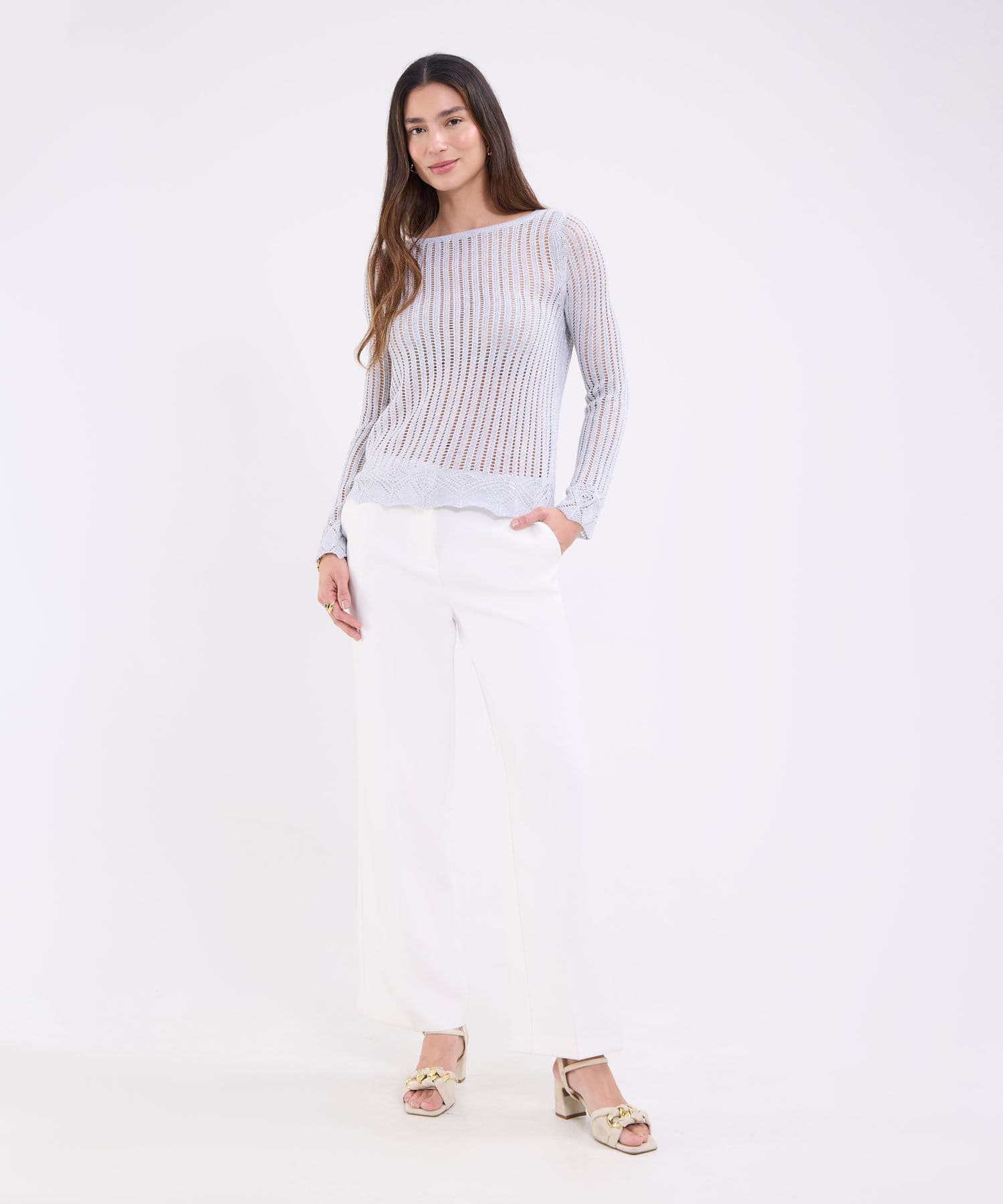 Buzo Flora de Viaje gris humo para mujer, vista 2