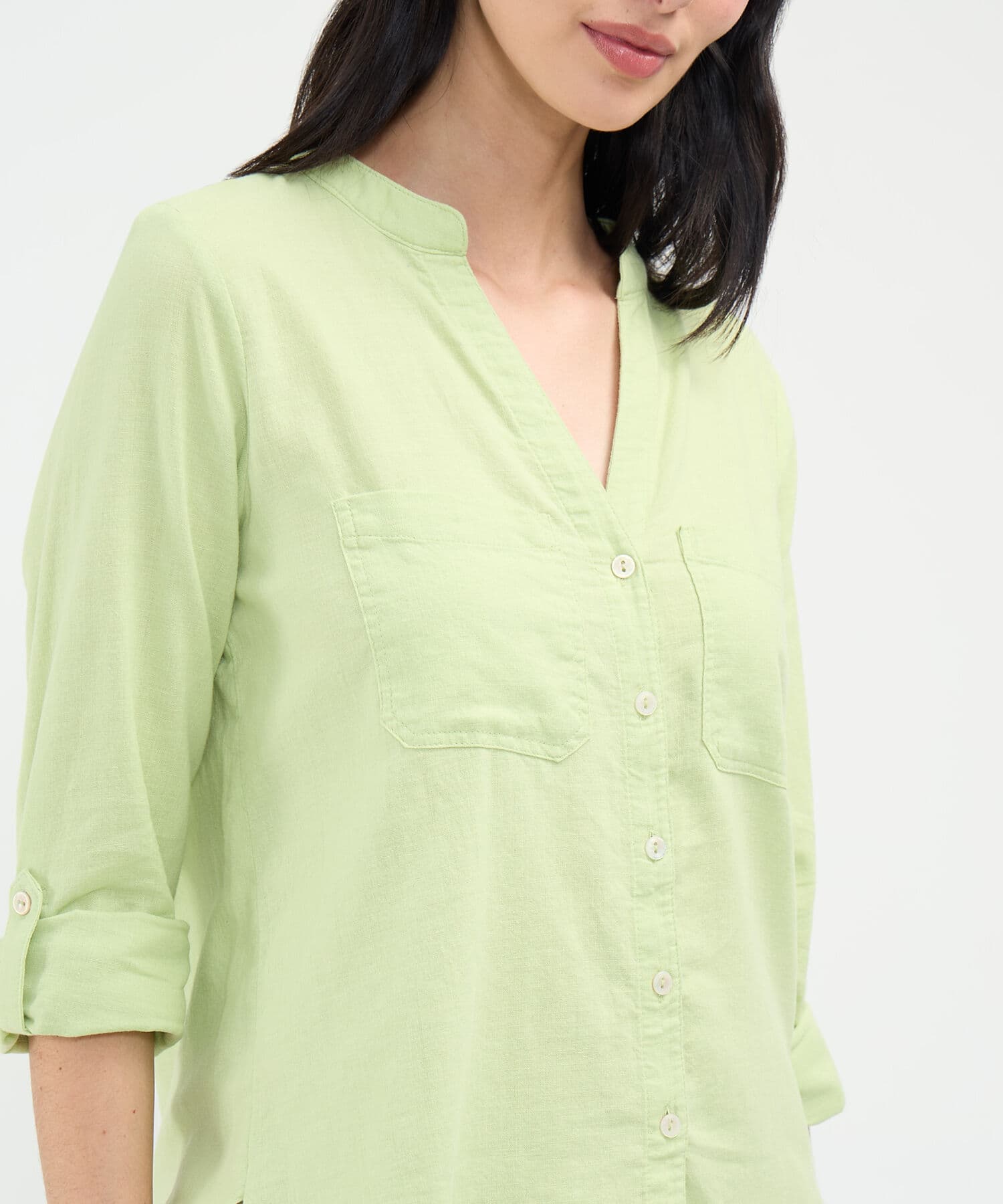 Blusa Valentina Relajado verde oliva para mujer, vista 3