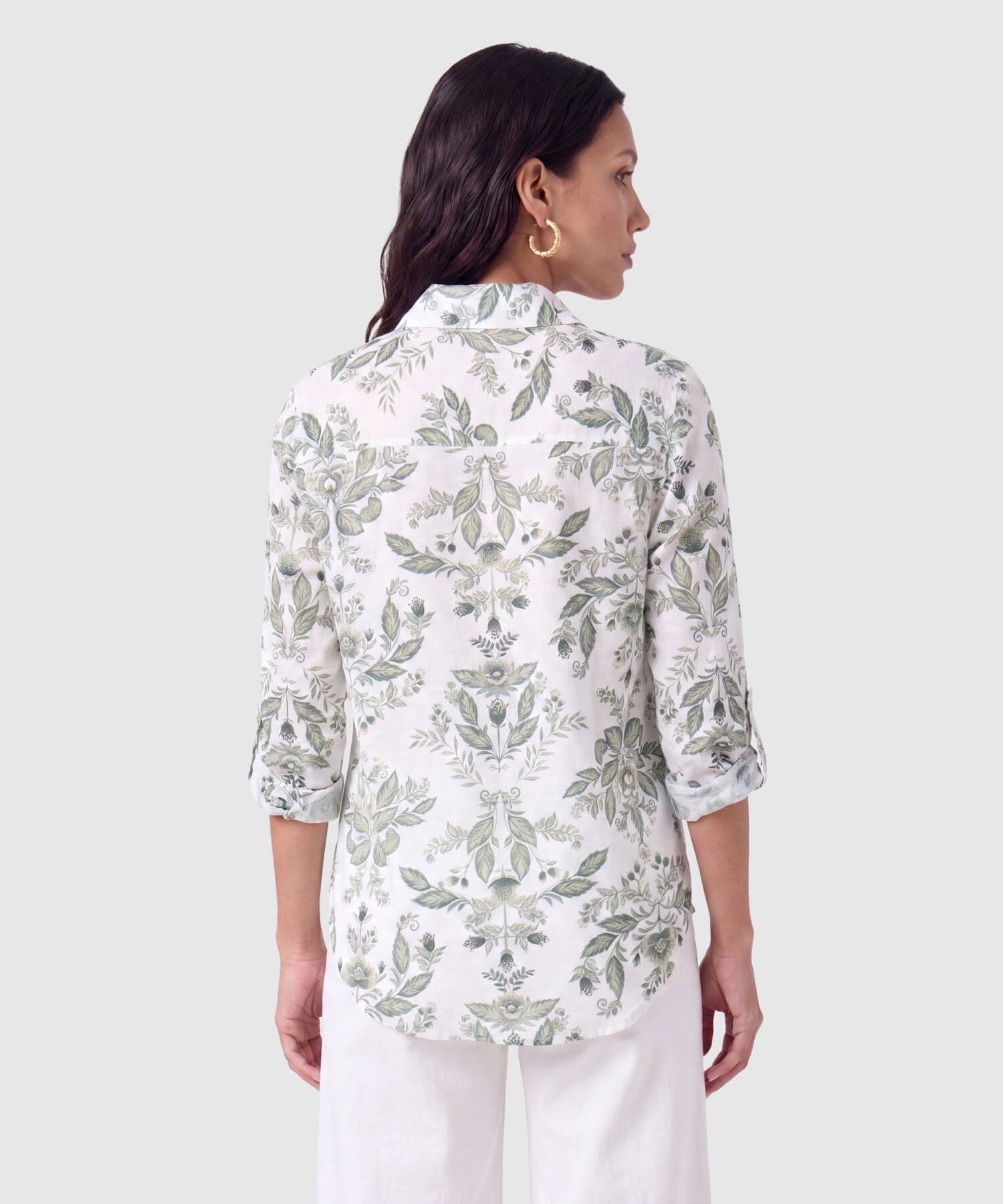 Camisa Orquídea Contemporáneo blanco para mujer, vista 4