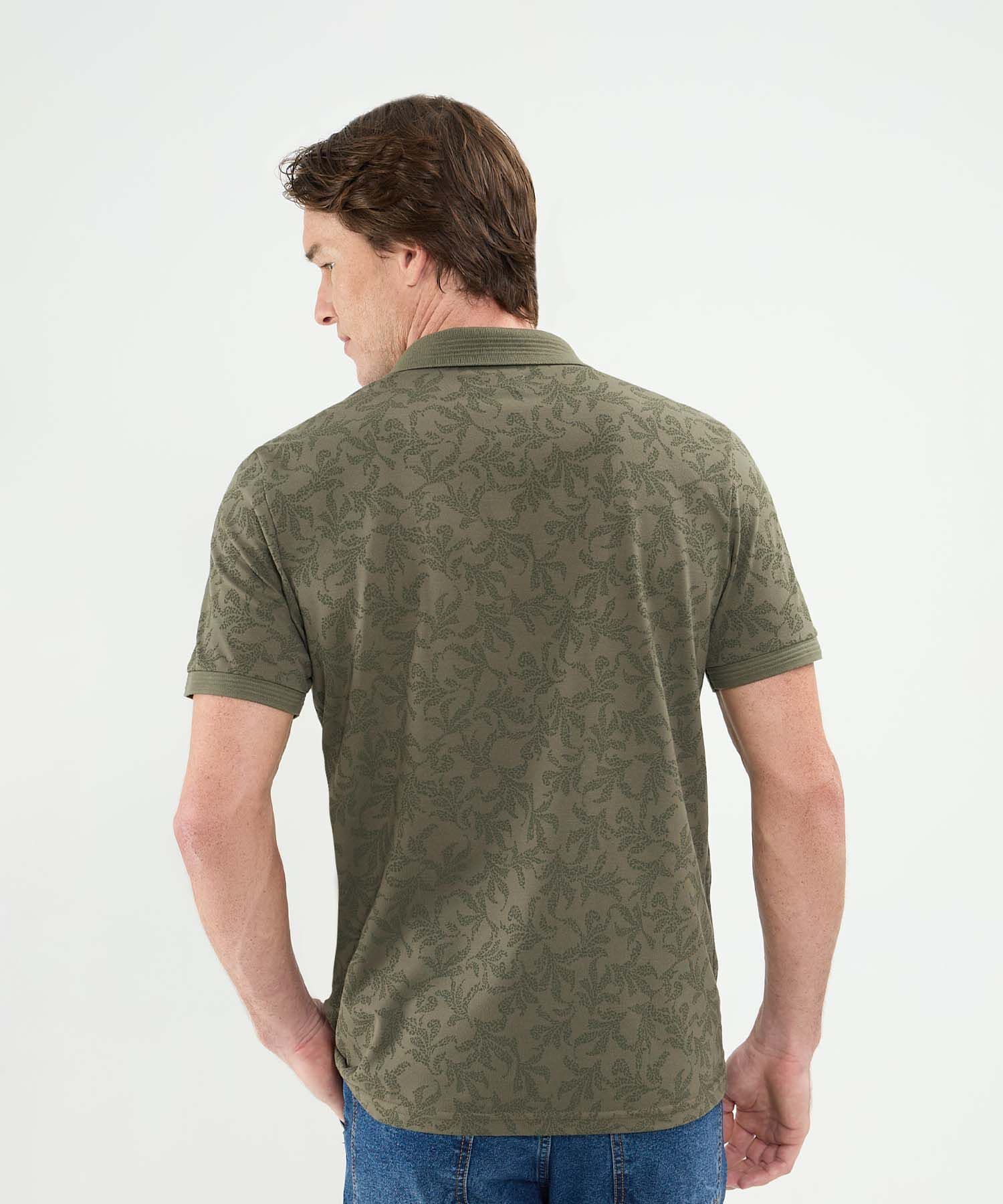 Polo Coral Relajado verde oliva para hombre, vista 4