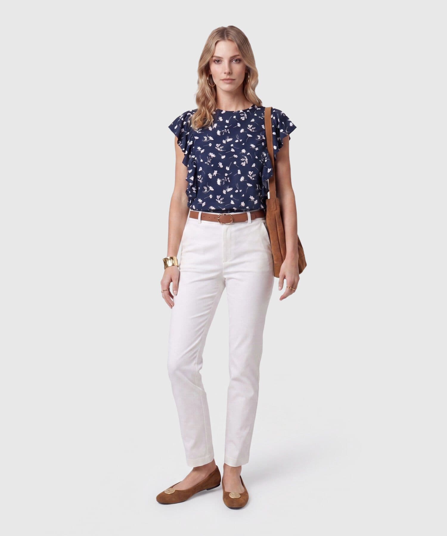 Blusa Celeste Contemporáneo azul marino para mujer, vista 2