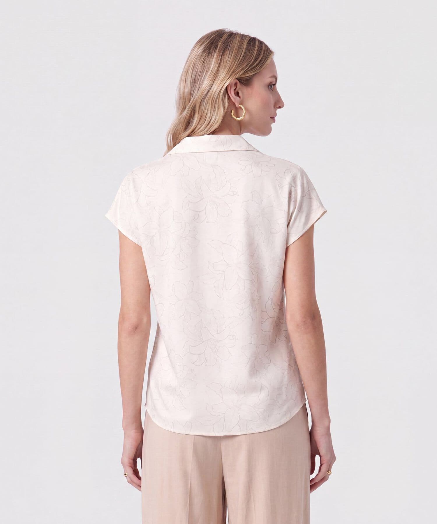 Blusa Dorada Relajado arena para mujer, vista 4