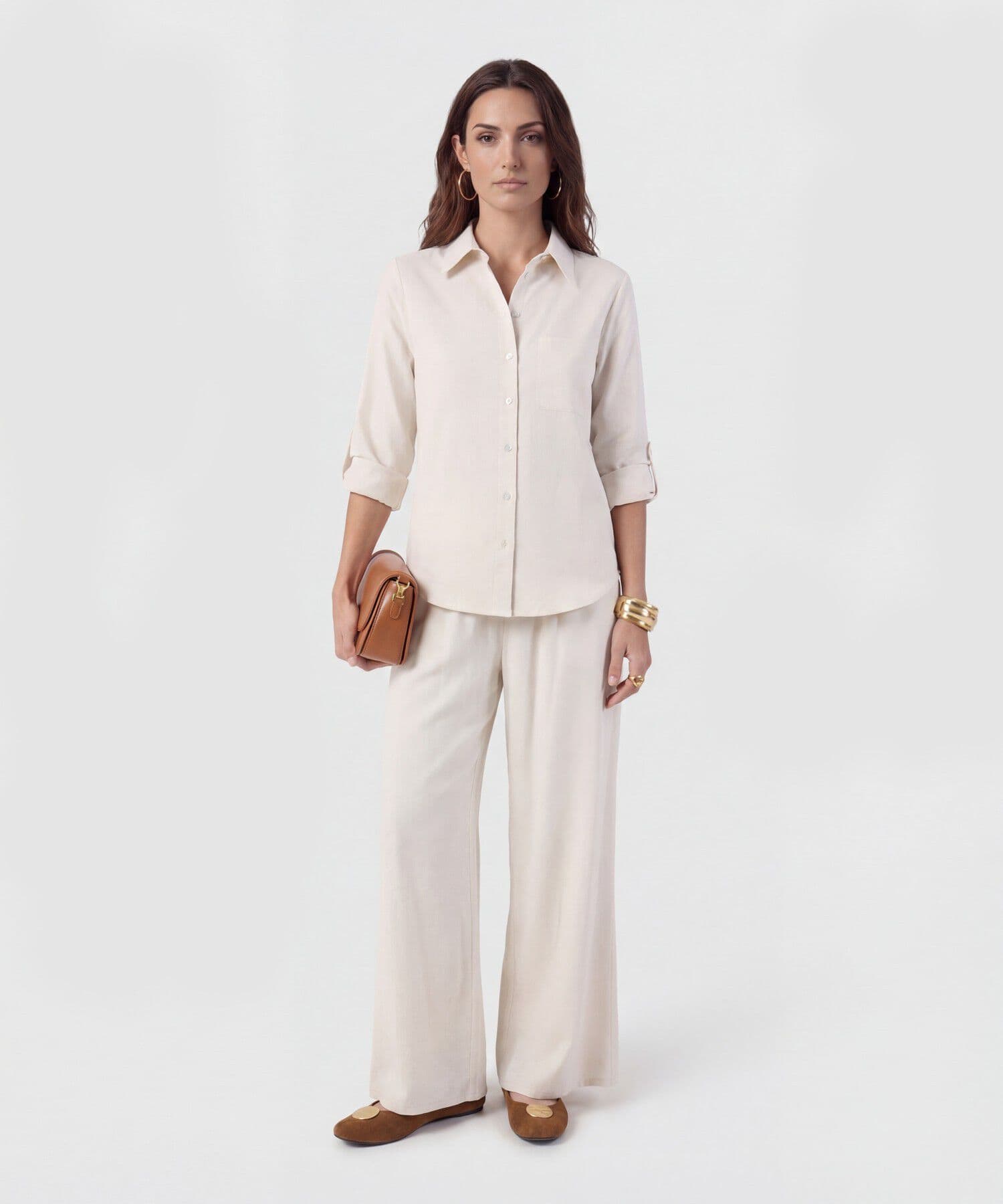 Pantalón Dorada Clásico arena para mujer, vista 2