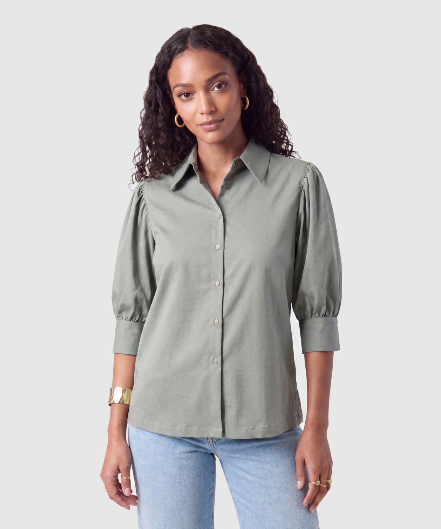 Camisa Jacaranda Clásico verde oliva para mujer, vista principal