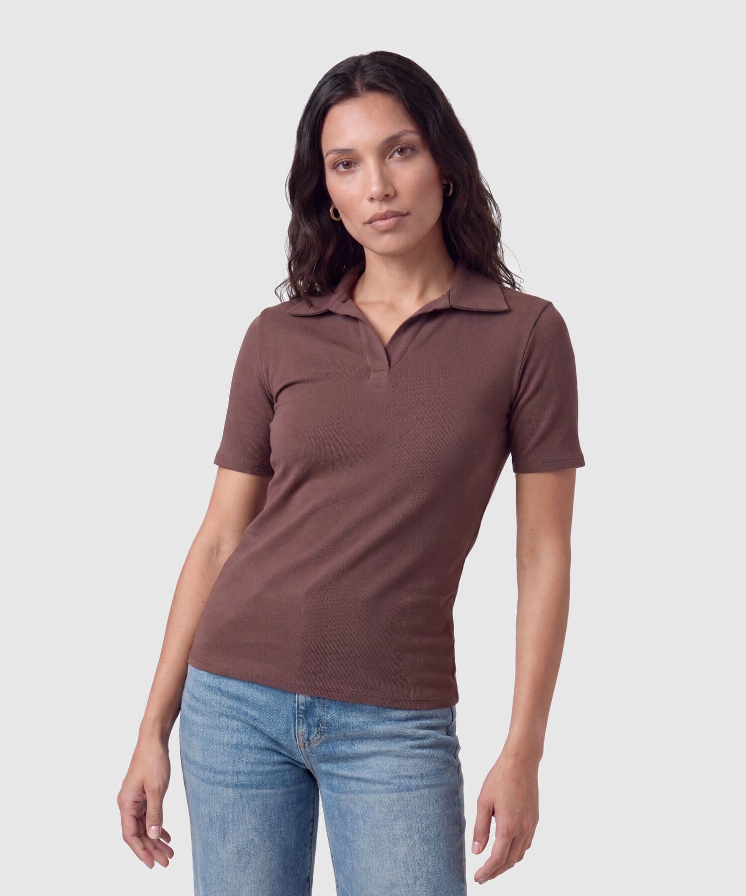 Polo Celeste de Día café para mujer, vista principal