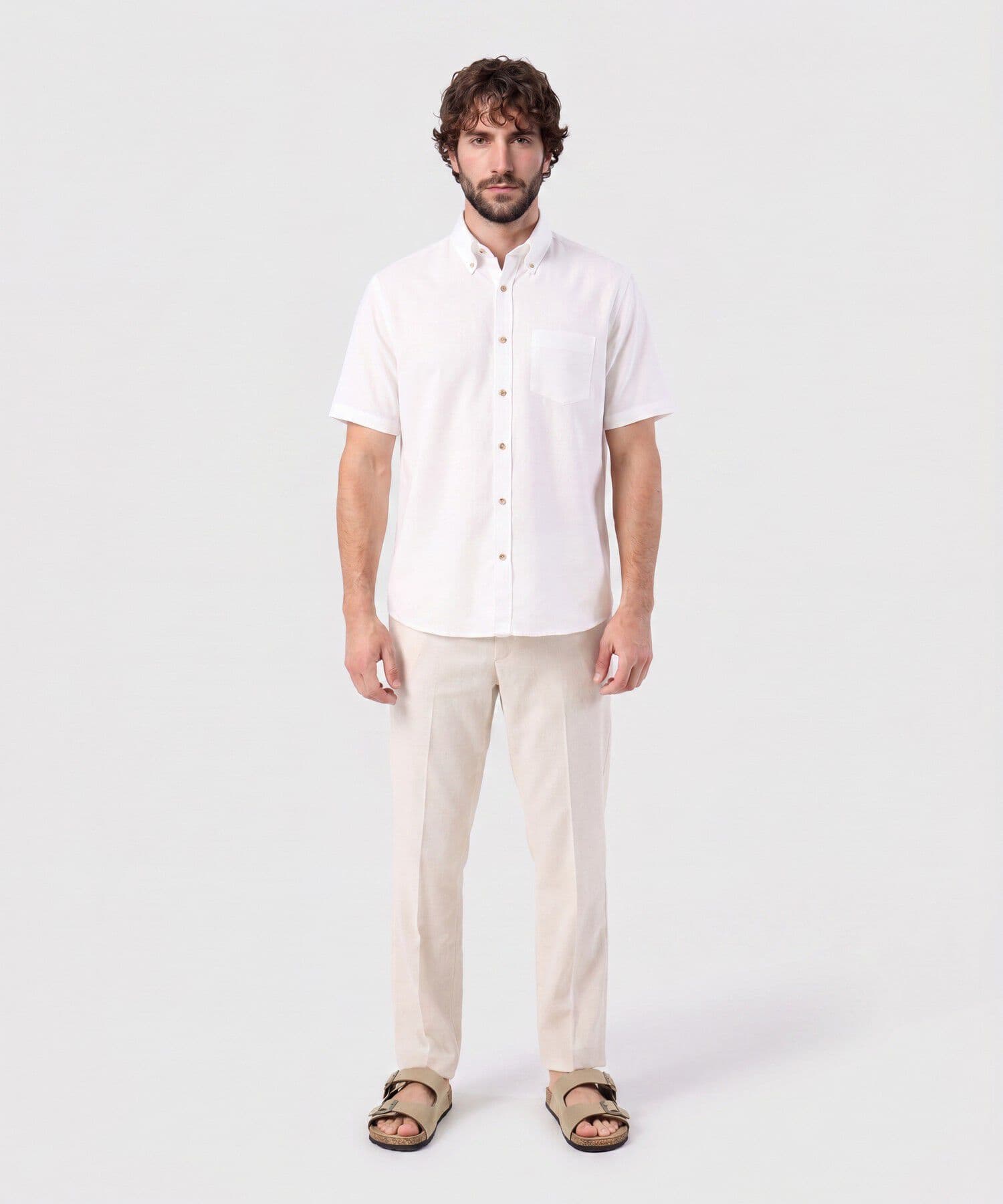 Camisa Laguna Edición Lino blanco para hombre, vista 2