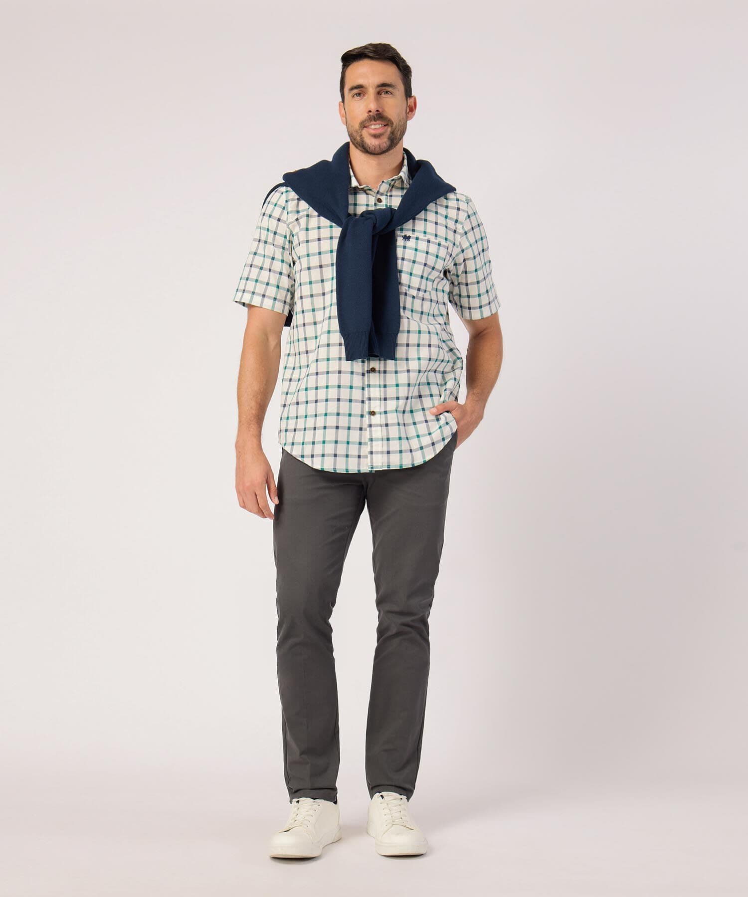 Camisa Laguna Texturizado marfil para hombre, vista 2