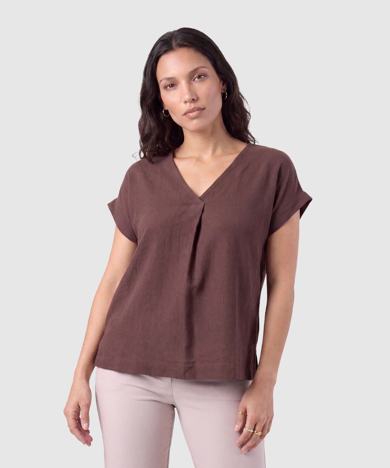 Blusa Oliva Sastre café para mujer, vista principal