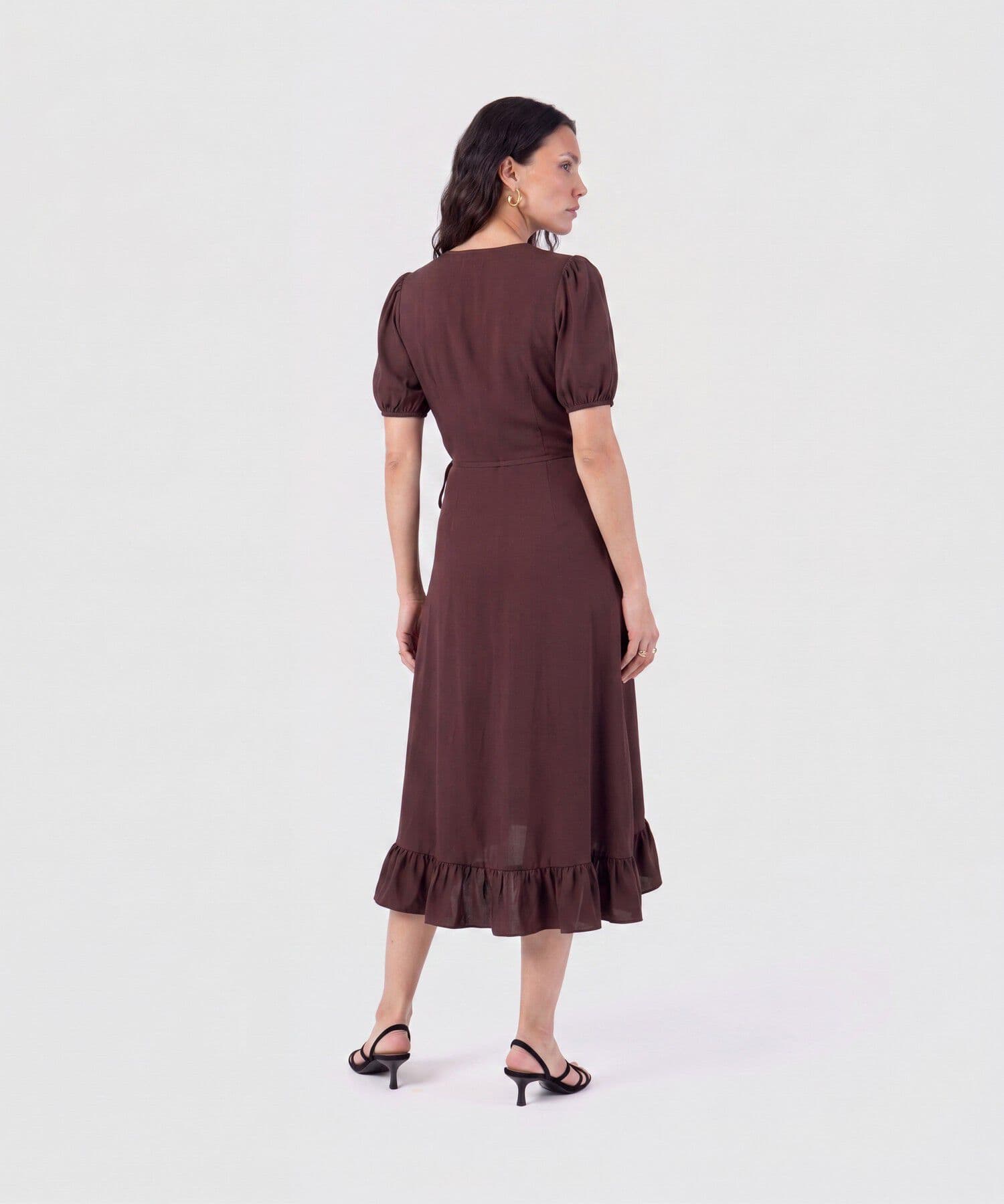 Vestido Amalia Ligero café para mujer, vista 3