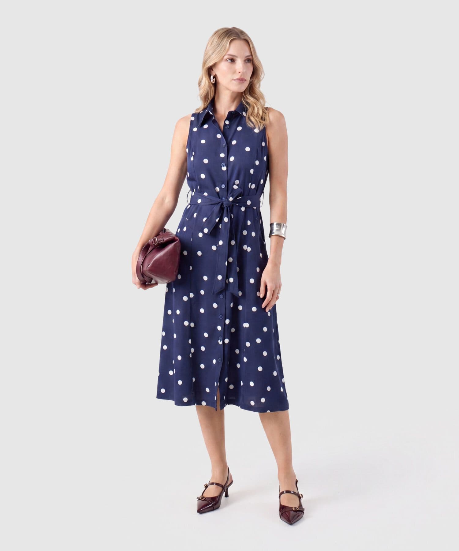 Vestido Aura Edición Lino azul marino para mujer, vista principal