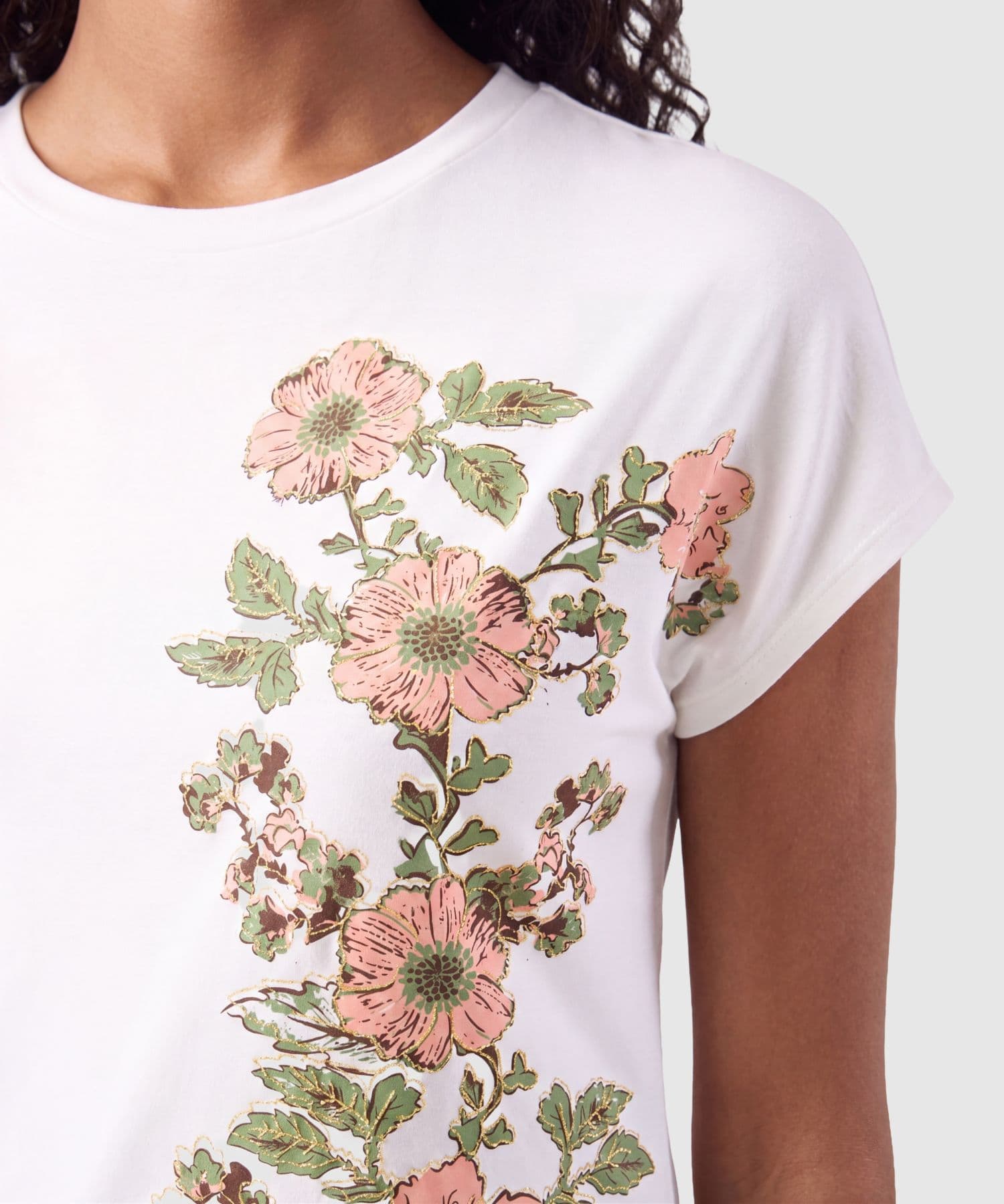 Camiseta Solana Relajado blanco para mujer, vista 3